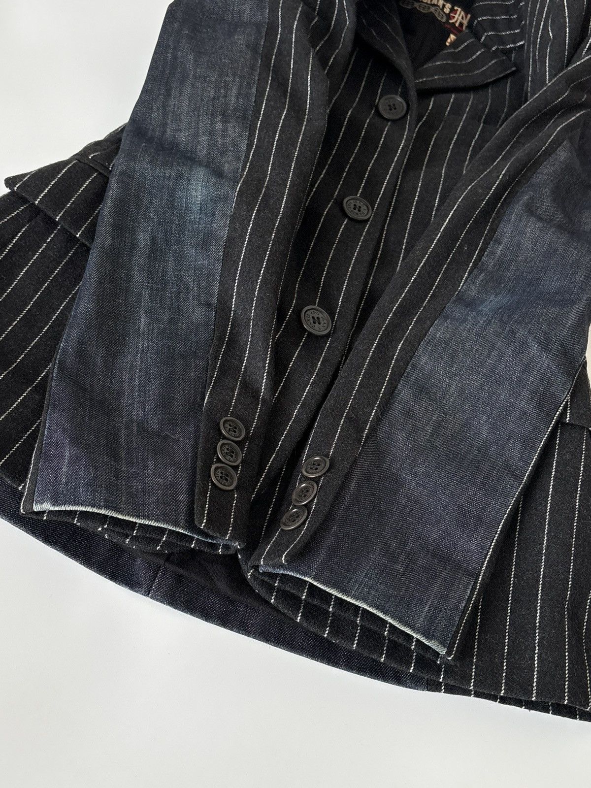 Jean Paul Gaultier Jean Paul Gaultier Jeans Tailored Blazer Striped Wool Denim Size M / US 6-8 / IT 42-44 - 19 Thumbnail
