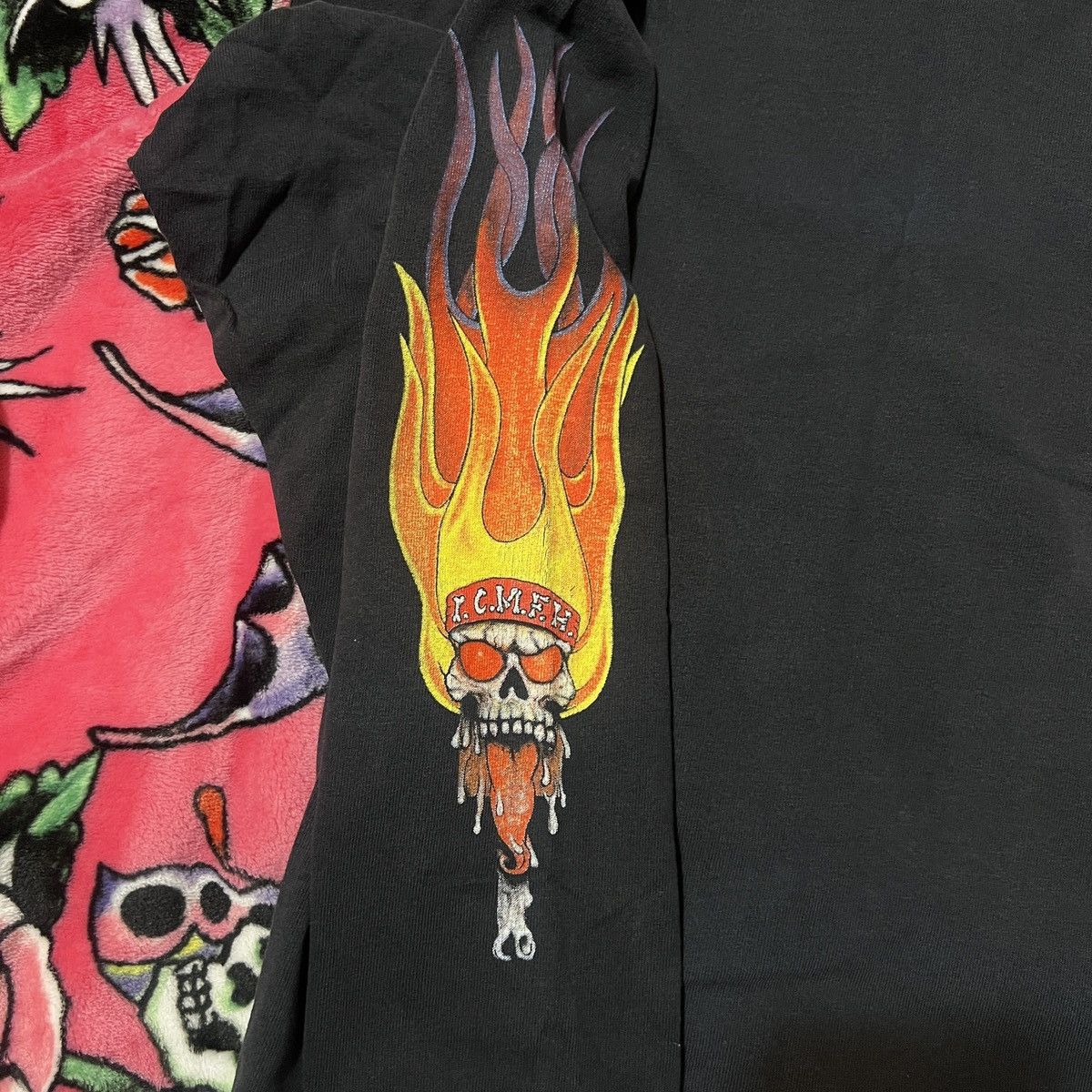 Harley Davidson 90s Biker Flame Long Sleeve Henley Ice cream man from hell Size US XXL / EU 58 / 5 - 3 Thumbnail