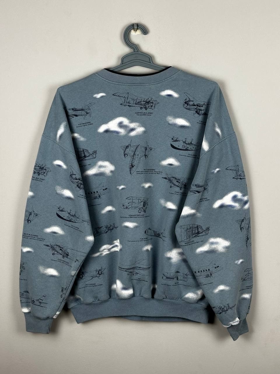 Vintage Vintage 90s AOP History Of Aviation USA Crewneck Sweatshirt Size US XL / EU 56 / 4 - 9 Thumbnail