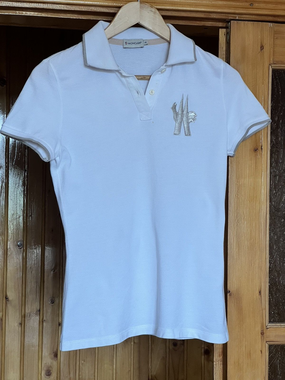Moncler Moncler polo t-shirt embroidered big logo Size S / US 4 / IT 40 - 1 Thumbnail