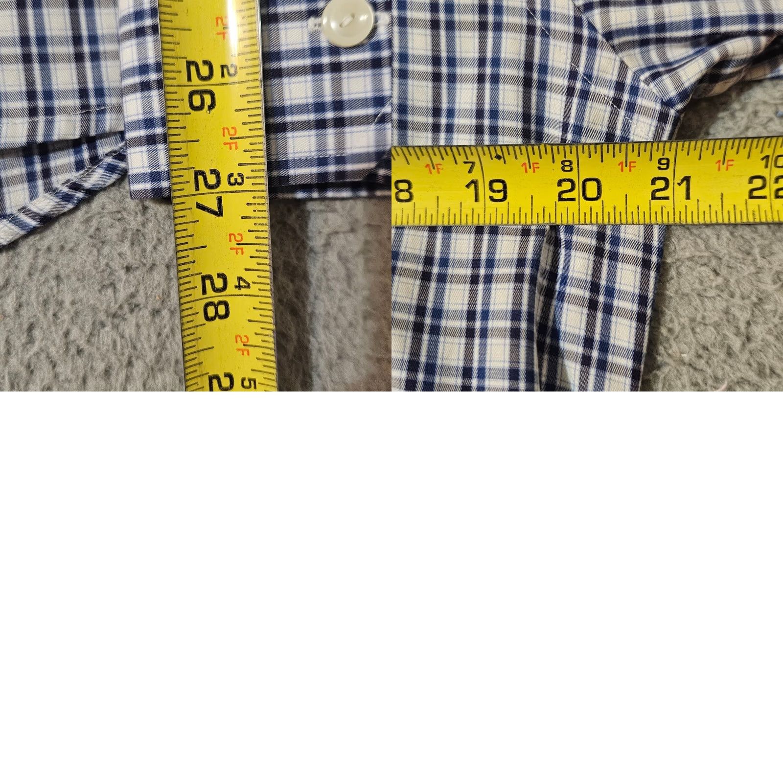 Eton Eton Shirt Mens 16.5 42 Slim Fit Dress Button Down Plaid Check Blue White Size 46R - 8 Thumbnail