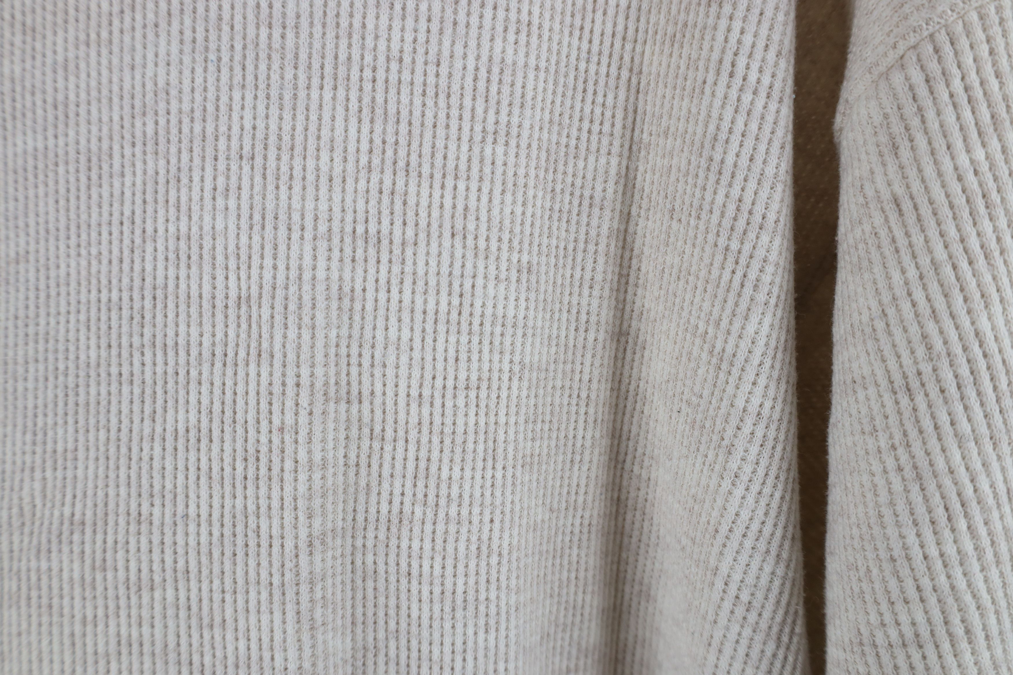 Vintage Vintage 90s Streetwear Waffle Knit Henley T-Shirt Beige Size US XL / EU 56 / 4 - 7 Thumbnail