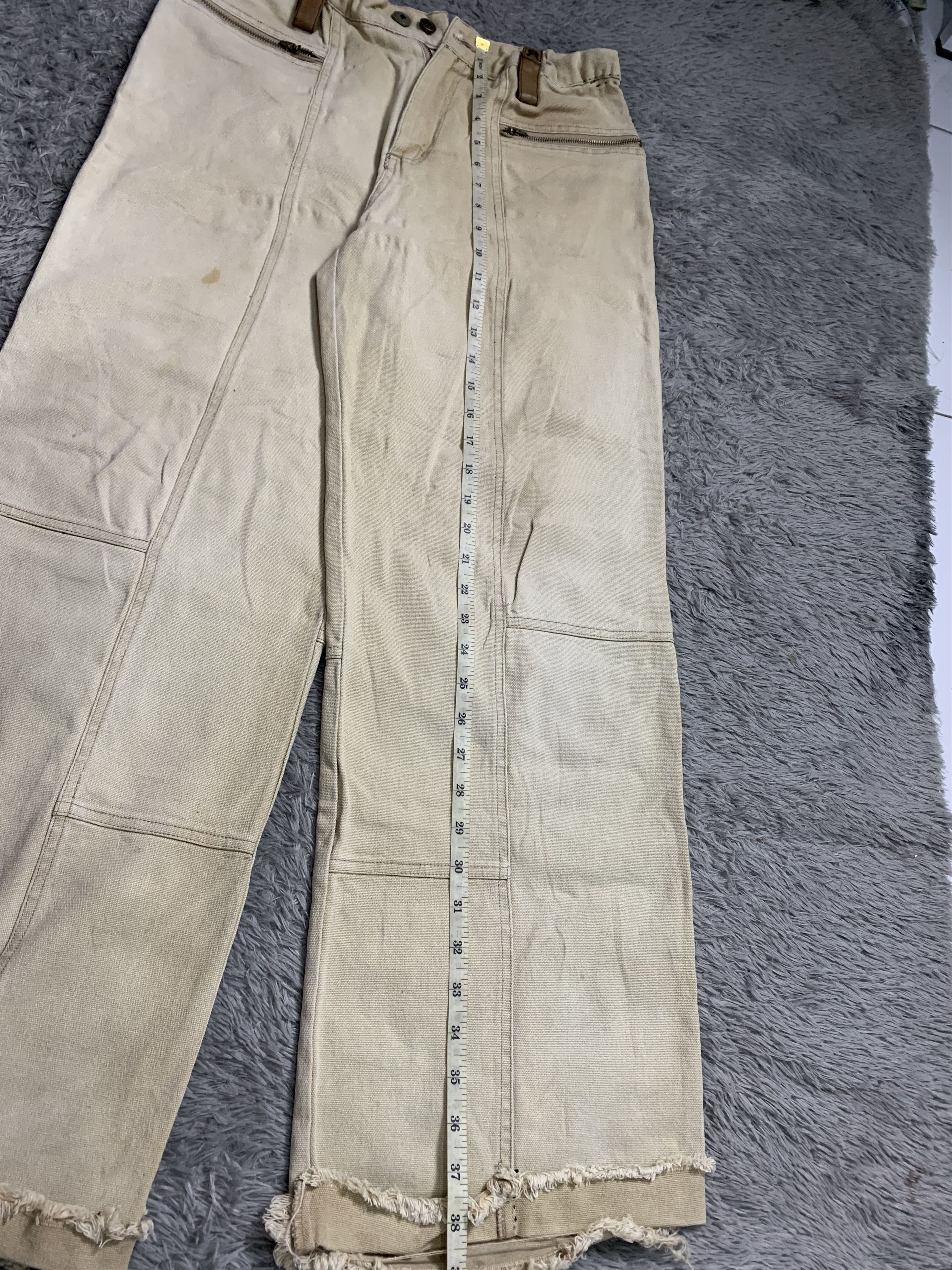 Japanese Brand Time-Worn Essentials Anti War Distressed Denim Work Pants Size US 34 / EU 50 - 5 Thumbnail