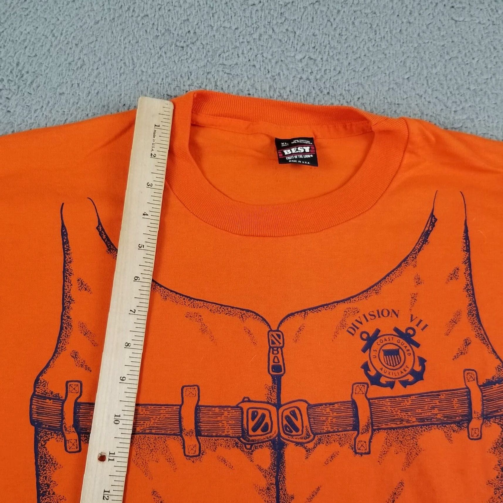 Vintage VINTAGE USCG Coast Guard T-Shirt Men XL Orange Nautical Military 90s Graphic Print Size US XL / EU 56 / 4 - 4 Thumbnail