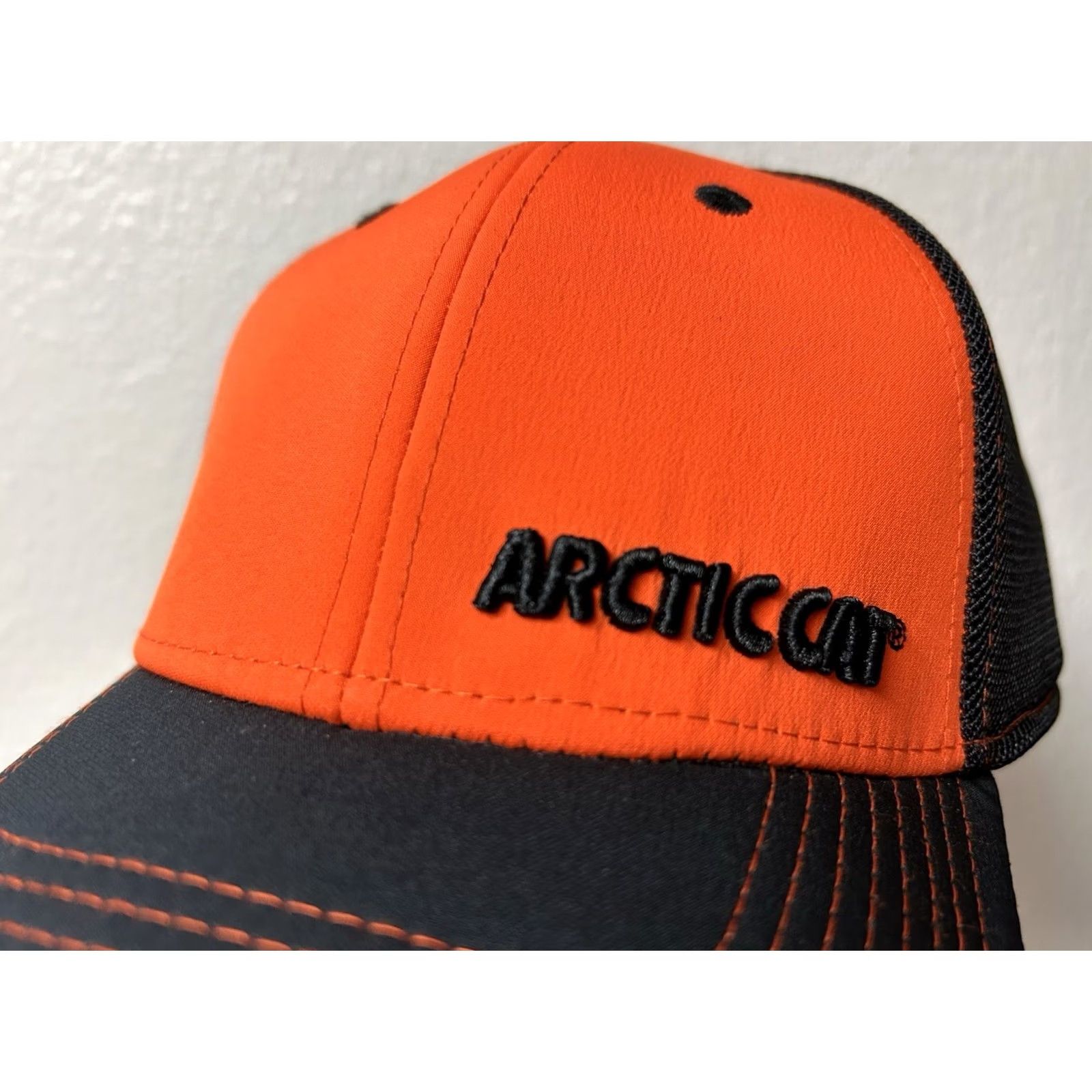 Vintage VINTAGE Arctic Cat Embroidered Fitted Hat Cap Size S/M Orange Mens Hats Size ONE SIZE - 3 Thumbnail