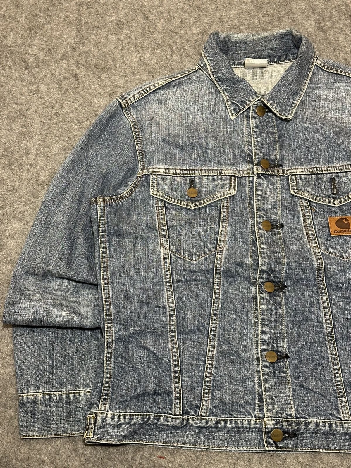 Carhartt vintage 90s Carhartt denim trucker jacket. Size US XL / EU 56 / 4 - 3 Thumbnail