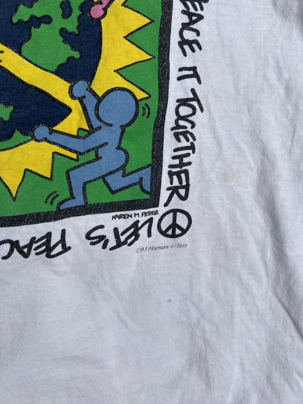 Hanes × Vintage 90s Lets Peace It Together Art Tee Size US M / EU 48-50 / 2 - 3 Thumbnail