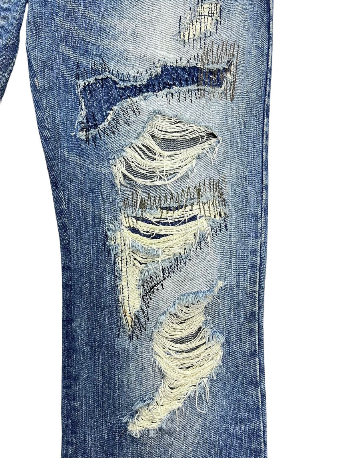 Japanese Brand 🔥GRUNGE🔥MCD Studded Boro Patchwork Distressed Punk Denim Size US 31 - 5 Thumbnail