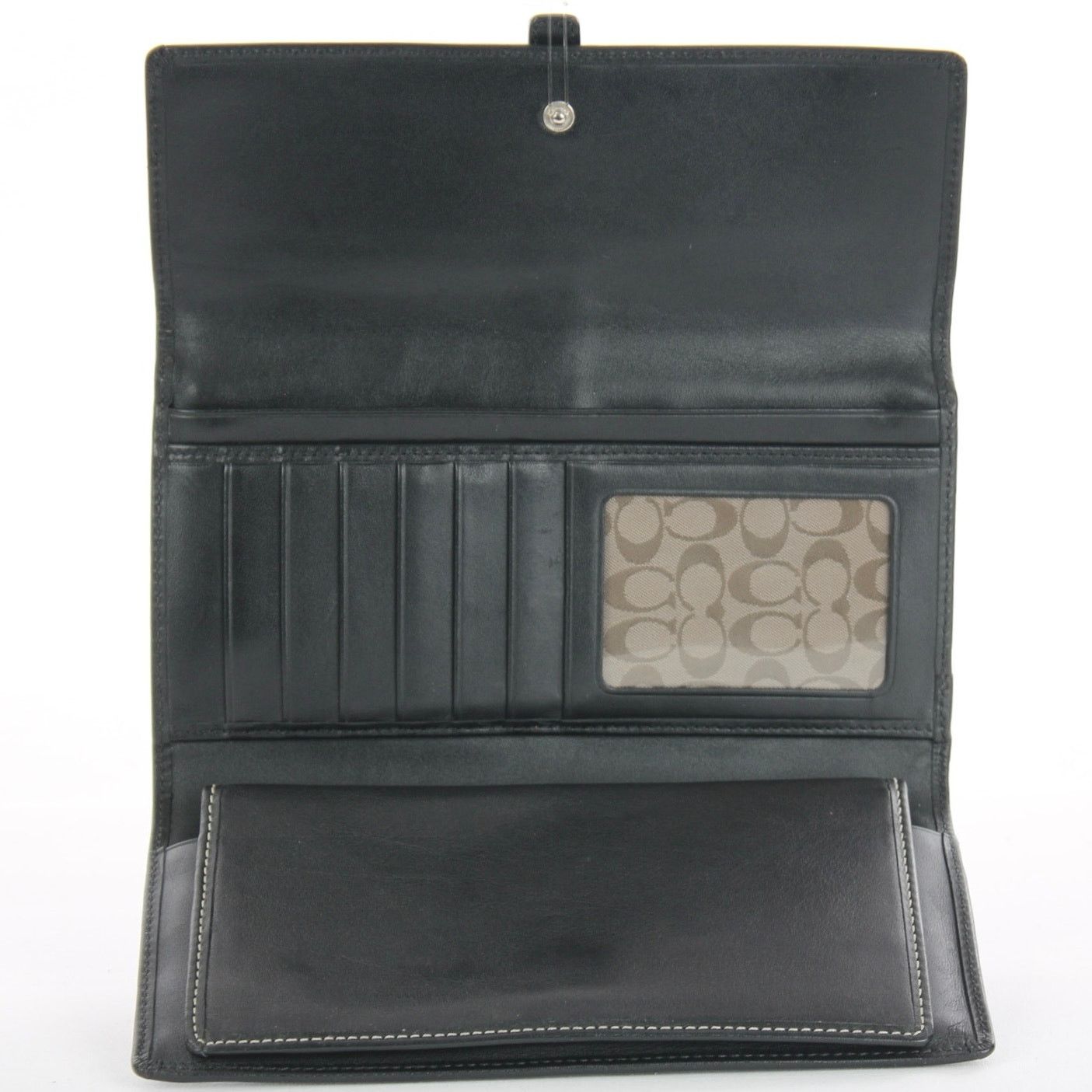 Coach Coach Vintage Black LeatherTrifold Checkbook Wallet Size ONE SIZE - 6 Thumbnail