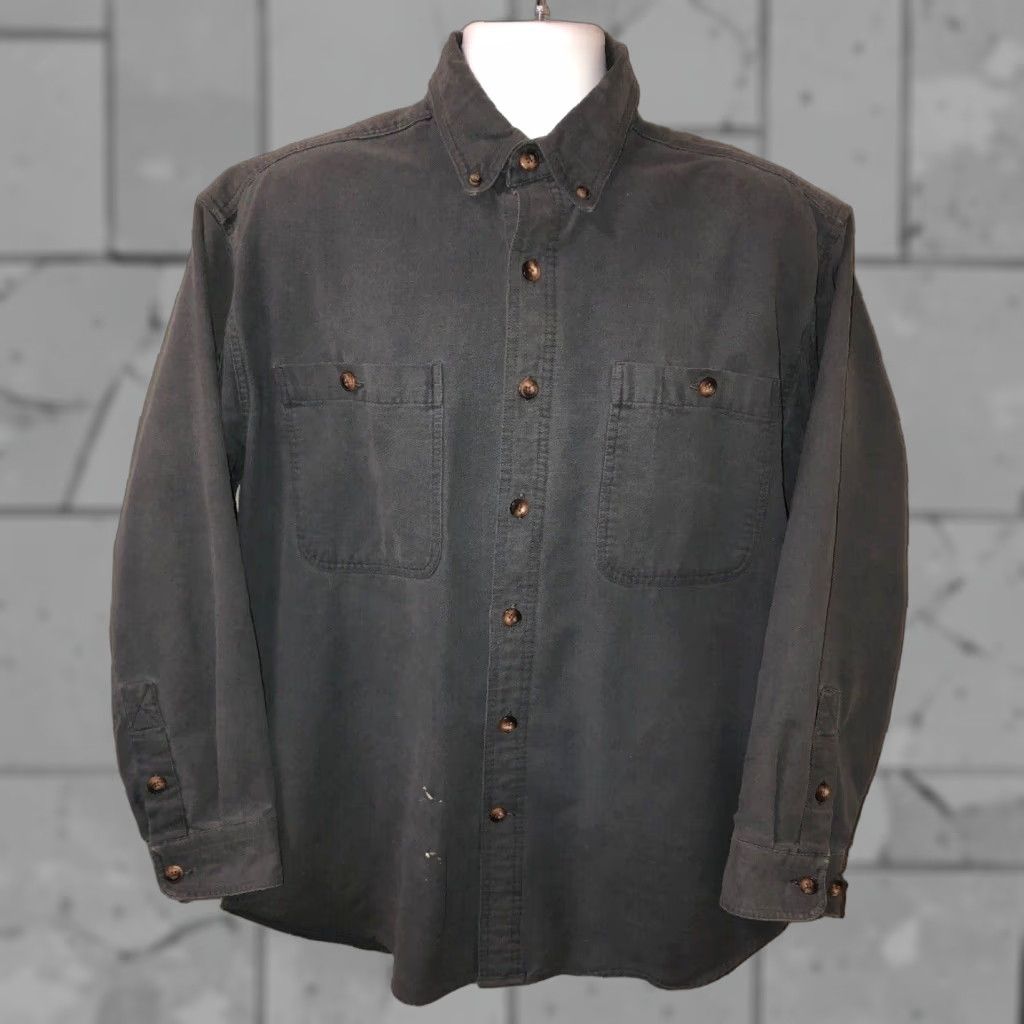 CO VINTAGE Duluth Trading Co Men's Long Sleeve Button-Front Jacket Size Large Gray Clothing Size US L / EU 52-54 / 3 - 1 Thumbnail