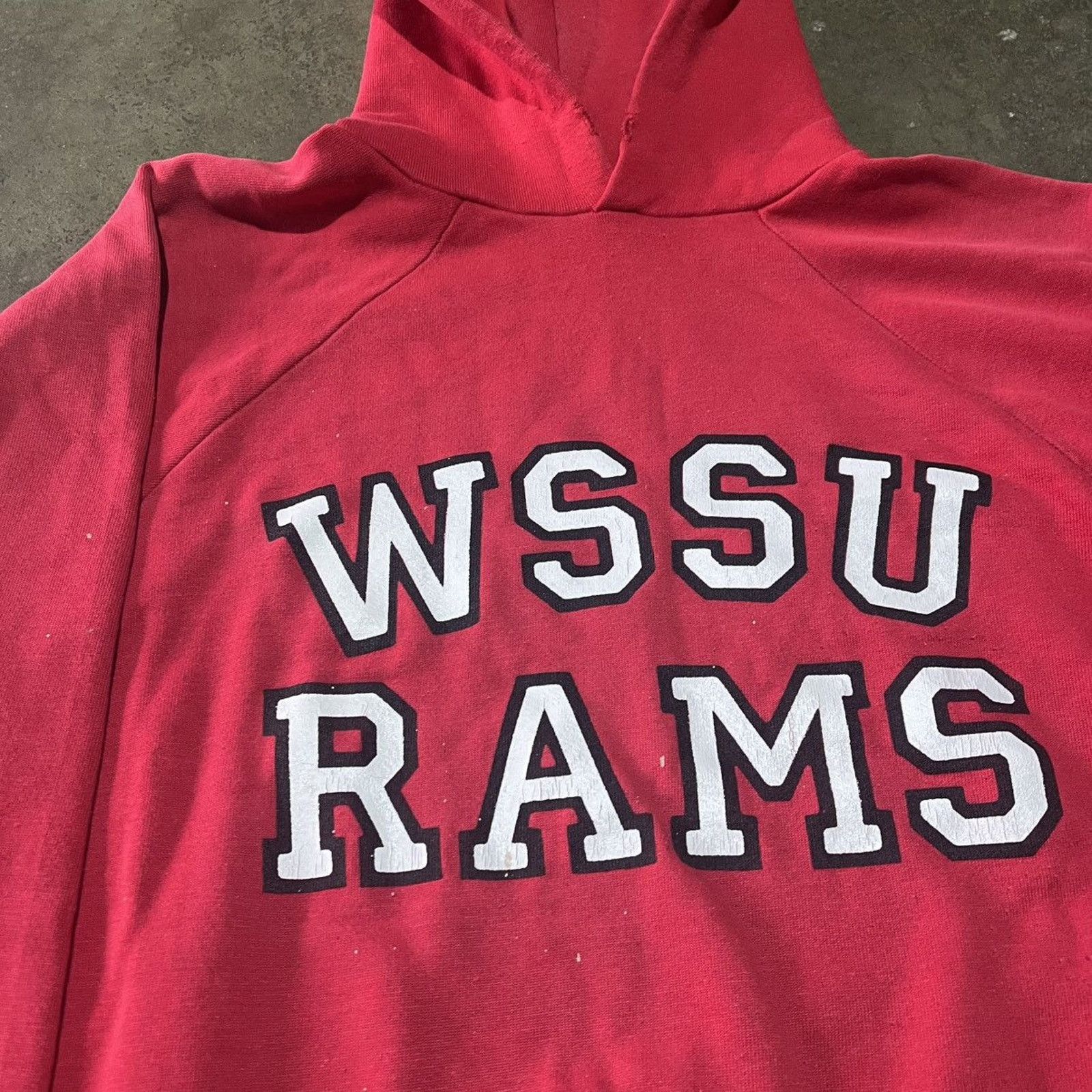 Vintage Vintage 70s Winston Salem State University Red Hoodie Size US L / EU 52-54 / 3 - 2 Thumbnail