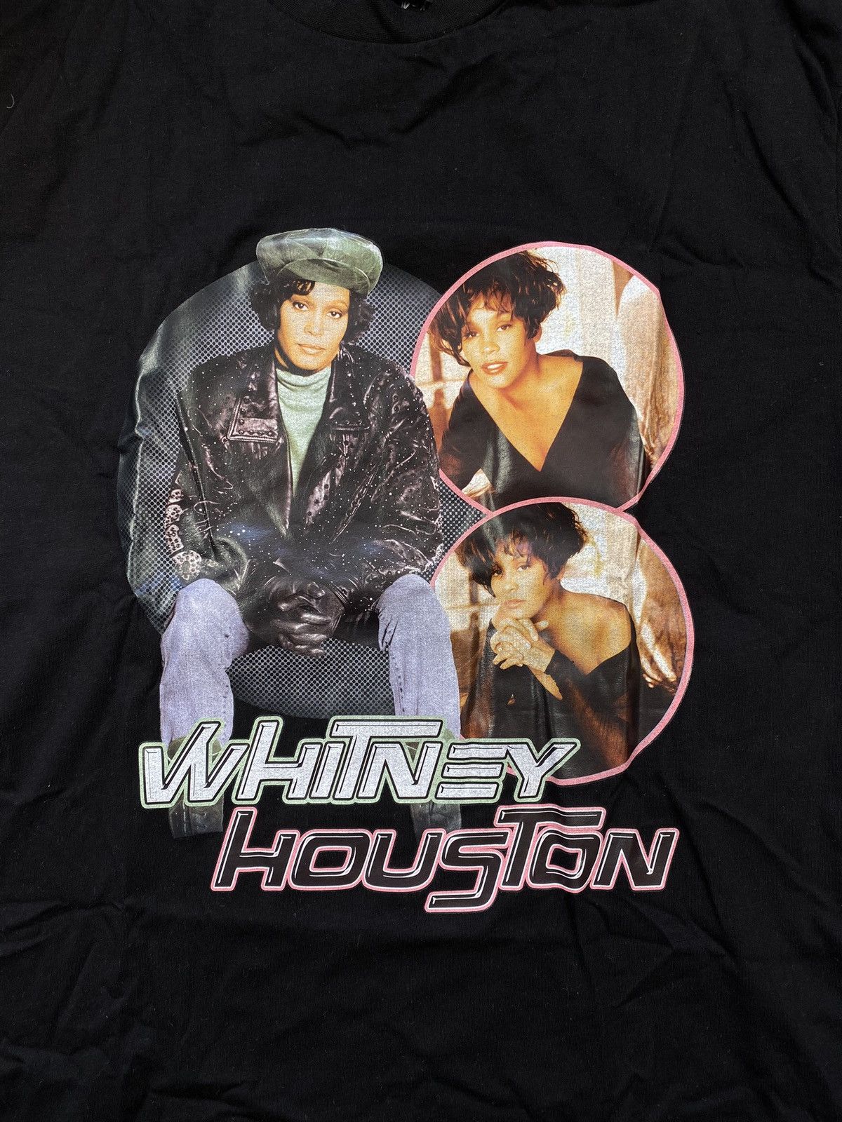 Designer × Other Whitney Houston Men’s Black T-shirt With Big Centre Logo Size US XXL / EU 58 / 5 - 4 Thumbnail