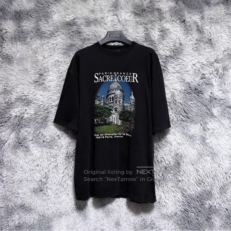 Balenciaga Balenciaga Cathedral architecture print short-sleeve castl Size US XXS / EU 40 - 1 Thumbnail