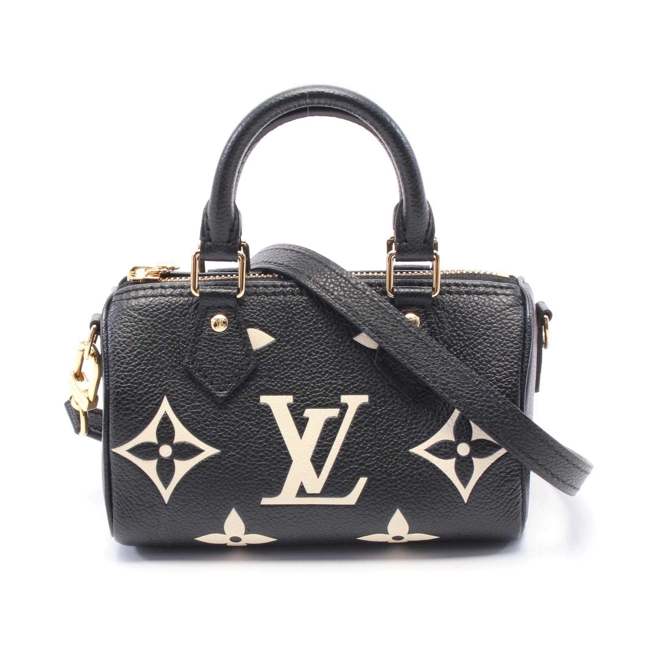 Louis Vuitton Louis Vuitton Nano Speedy Bicolor Monogram Empreinte Handbag Leather Black Beige Size ONE SIZE - 1 Thumbnail