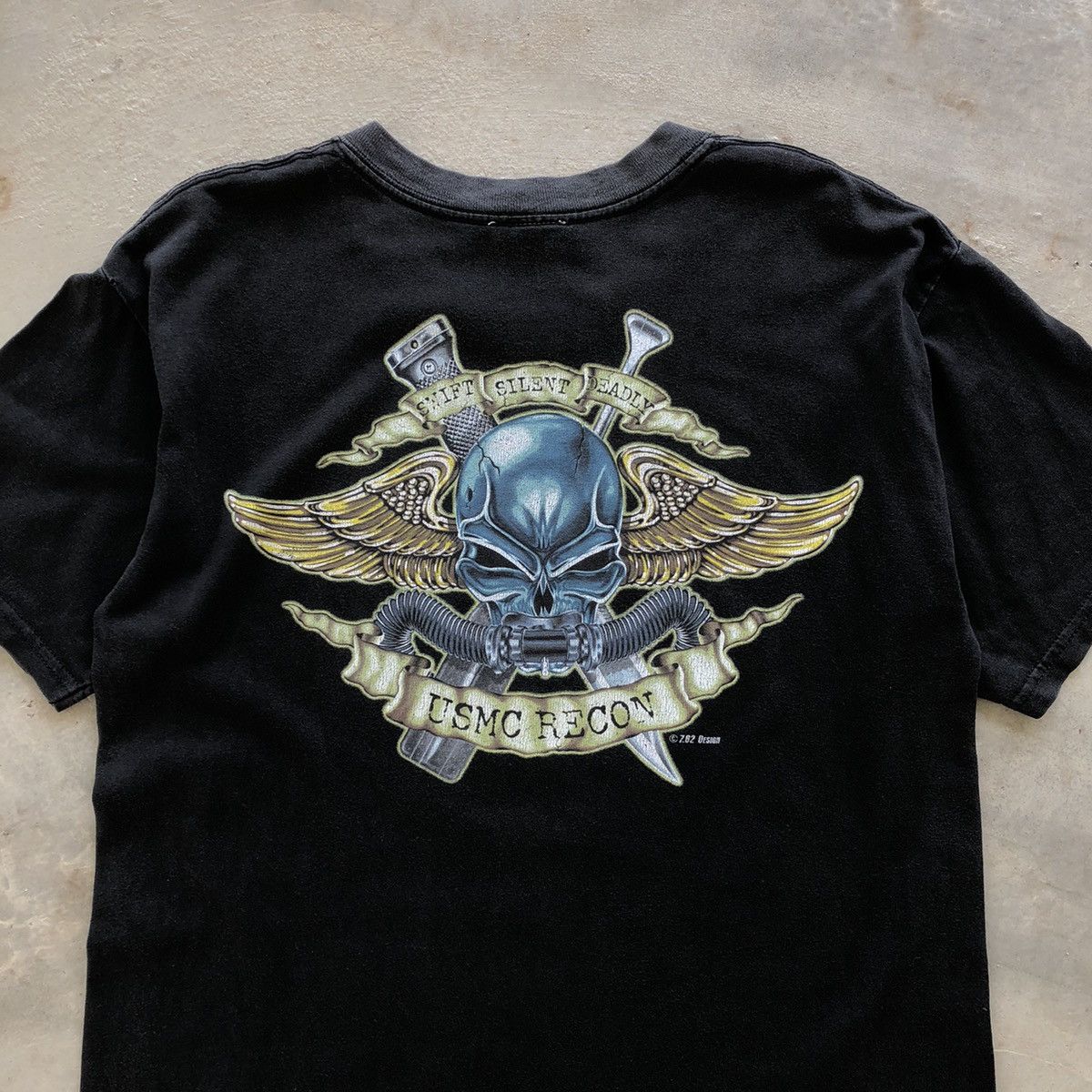Vintage USMC RECON Rare Backprint Design T-Shirt Size US L / EU 52-54 / 3 - 5 Thumbnail