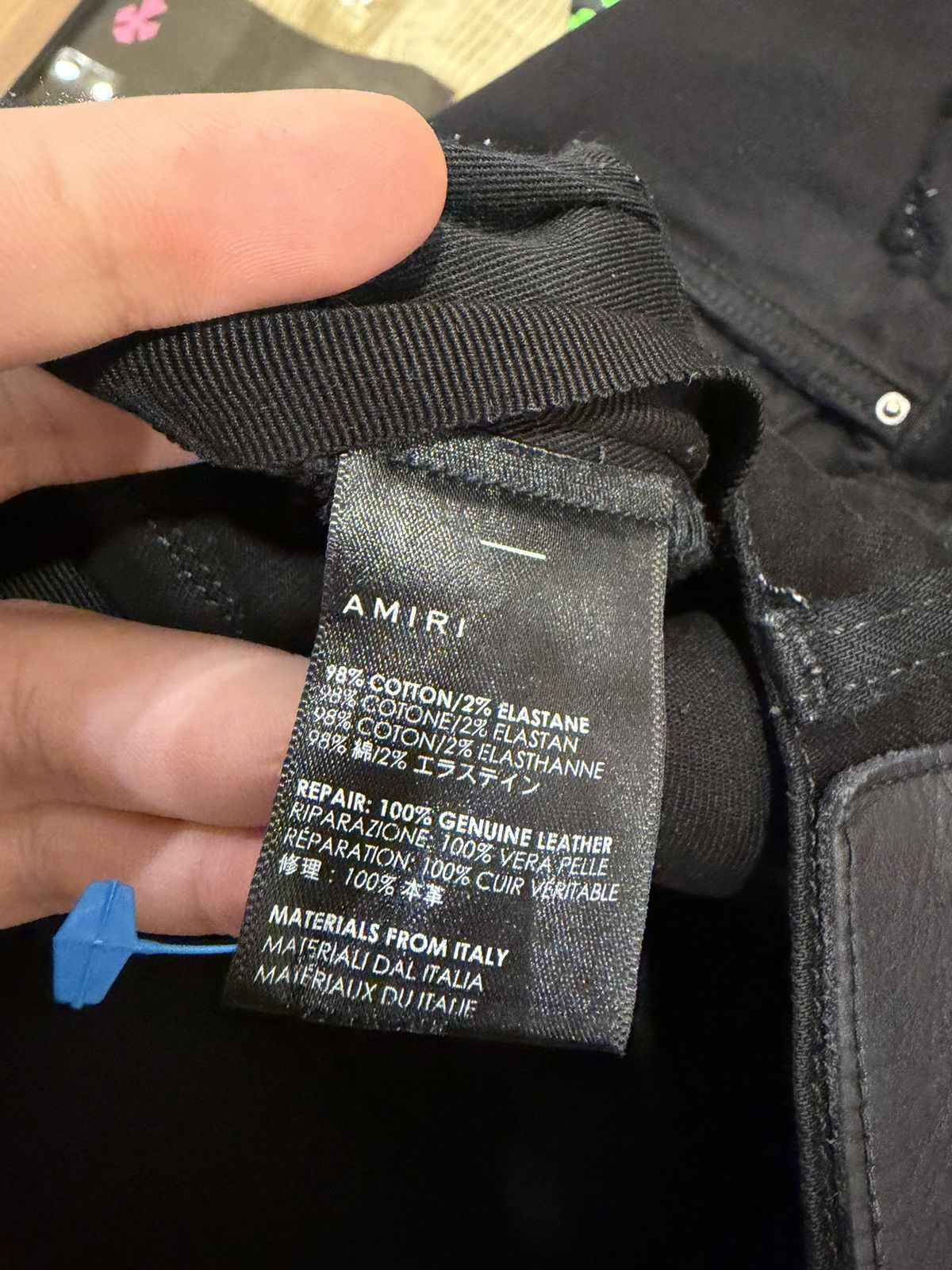 Amiri Amiri MX1 Black Leather Patch Denim Jeans Size US 29 - 4 Thumbnail