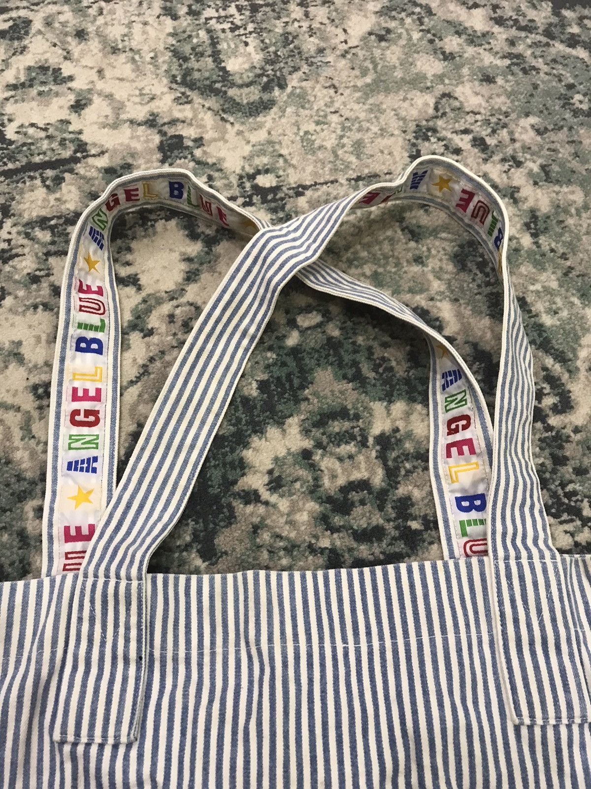 Hysteric Glamour 90s/Y2k Hickory Stripes Angel Blue Tote Bag Size ONE SIZE - 5 Thumbnail