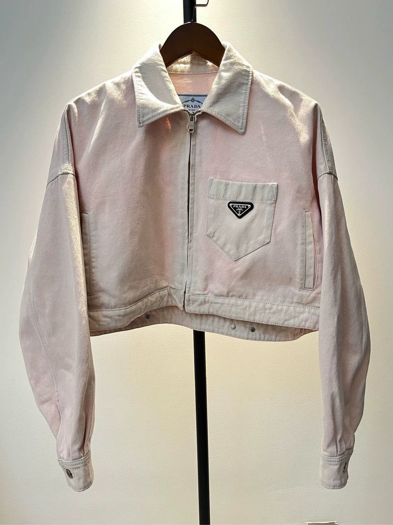 Prada Prada Dirty pink triangle denim jacket 2502-Nextarrow Size US XS / EU 42 / 0 - 3 Thumbnail