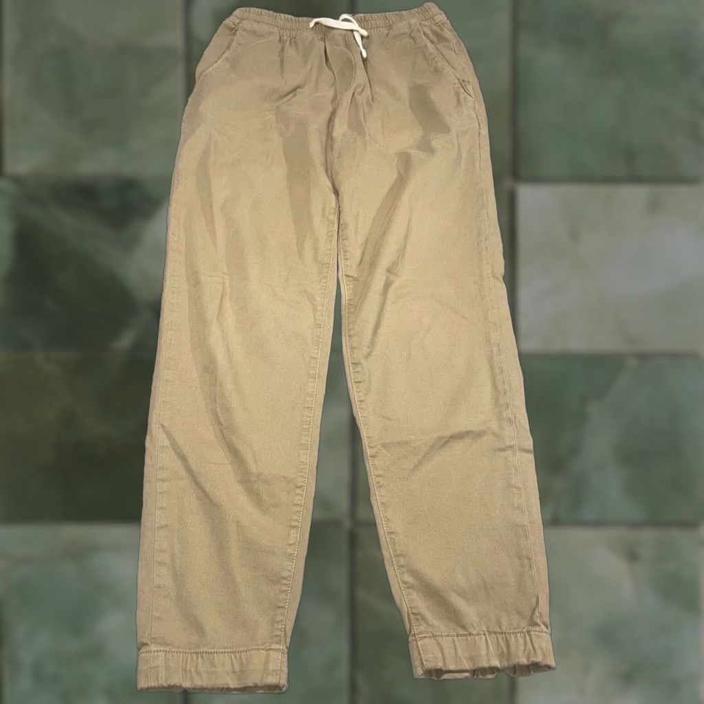Marine Layer Marine Layer Pants Mens Medium Khaki Saturday Joggers Athletic Fit Drawstring Size US 31 - 1 Thumbnail