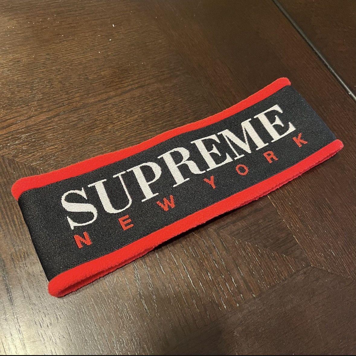 Supreme Supreme - Fleece Headband (FW16) - Black / Red - Used Size ONE SIZE - 2 Thumbnail