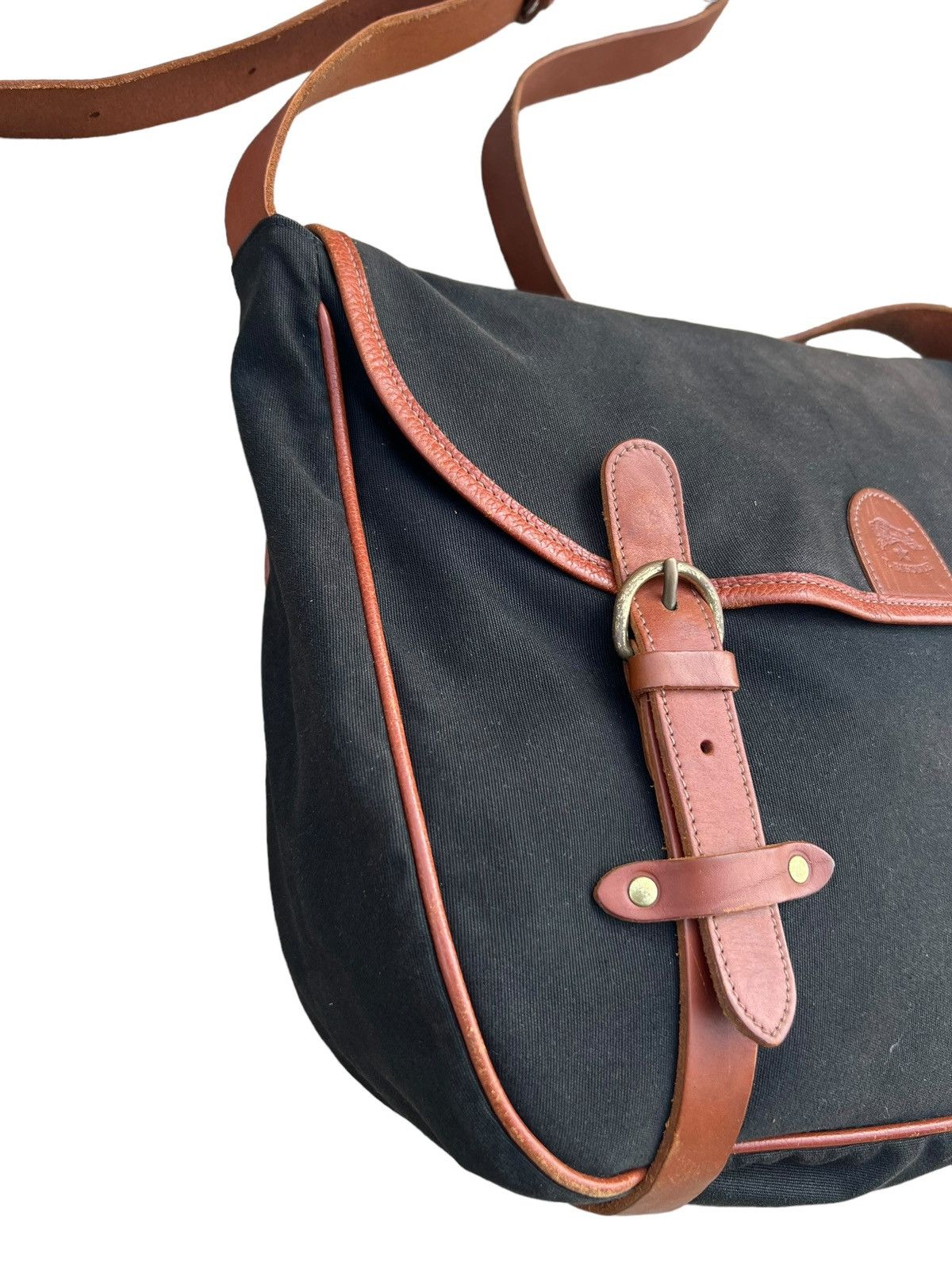 Il Bisonte × Leather Vintage il Bisonte Black Cotton Leather Messenger Bag Size ONE SIZE - 5 Thumbnail