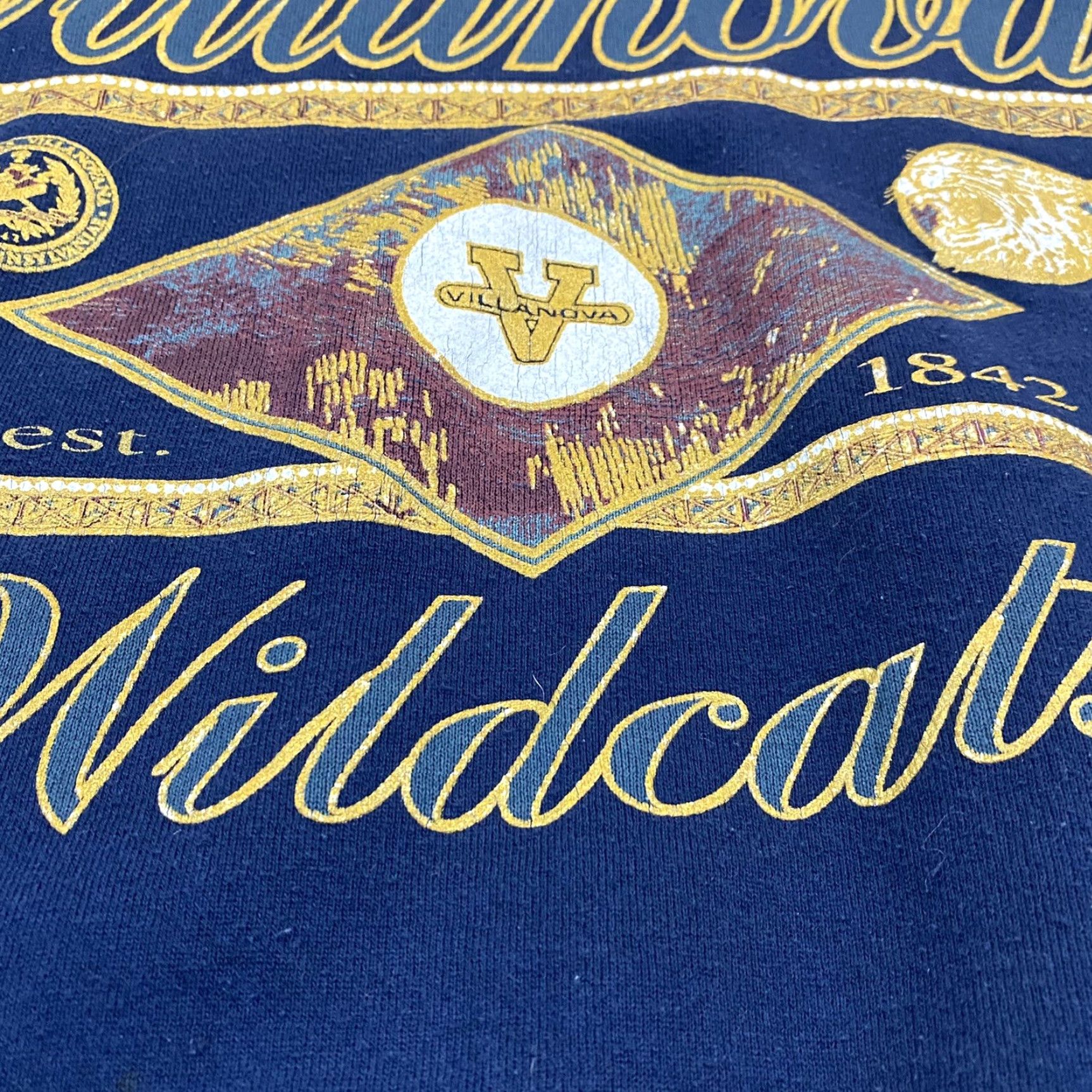 Vintage VINTAGE Villanova Sweatshirt Womens M Blue Crewneck Crable Sportswear 90s Pullover Size M / US 6-8 / IT 42-44 - 3 Thumbnail