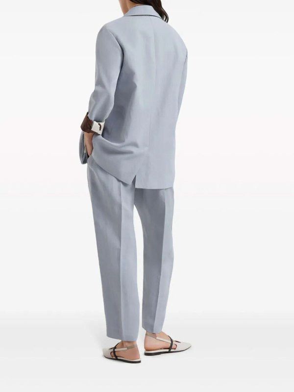 Brunello Cucinelli o1la1rc1a0425 Ladys Pants Suit in Grey Size L / US 10 / IT 46 - 3 Thumbnail