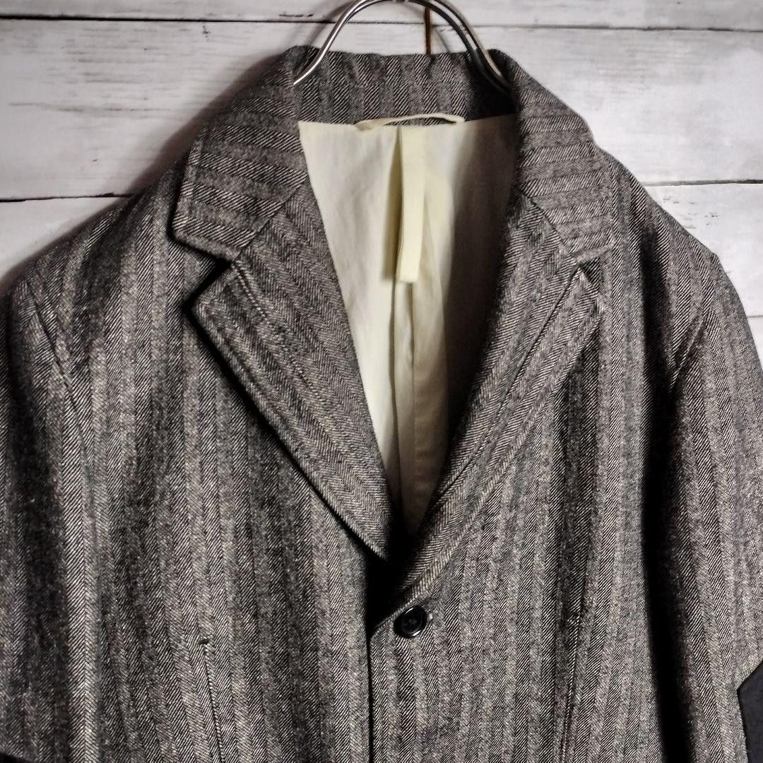 Yohji Yamamoto Yohji Yamamoto Pour Homme Herringbone Tailored Jacket Size US XXL / EU 58 / 5 - 3 Thumbnail
