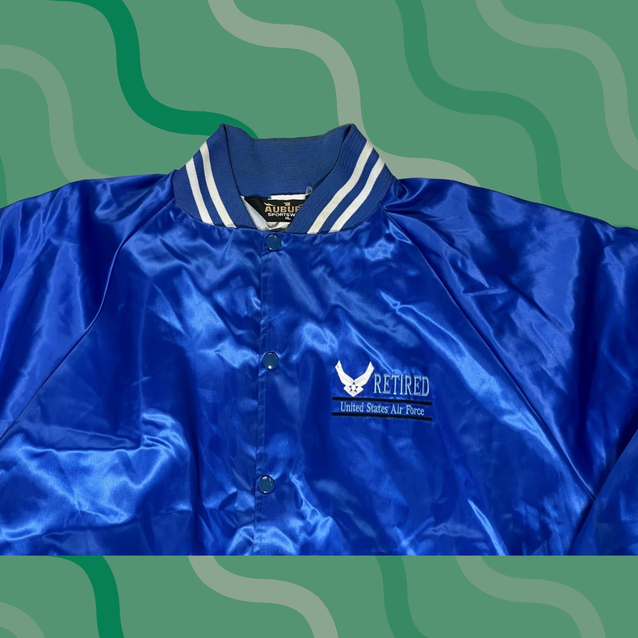 Coach VINTAGE Auburn USA Bomber Jacket Mens XL Blue Satin Coach Letterman Size US XL / EU 56 / 4 - 1 Thumbnail