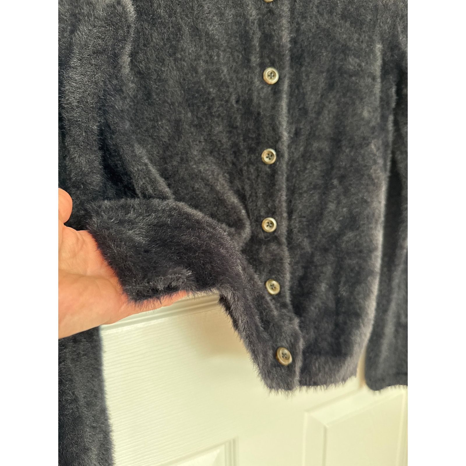 Madewell Madewell Hewitt Fuzzy Cardigan Sweater button down Black Size S / US 4 / IT 40 - 10 Thumbnail
