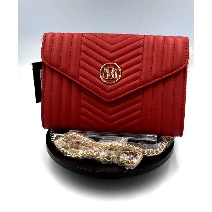 Badgley Mischka Badgley Mischka Crossbody Chevron Quilted Center Cover Wine Size ONE SIZE - 10 Thumbnail