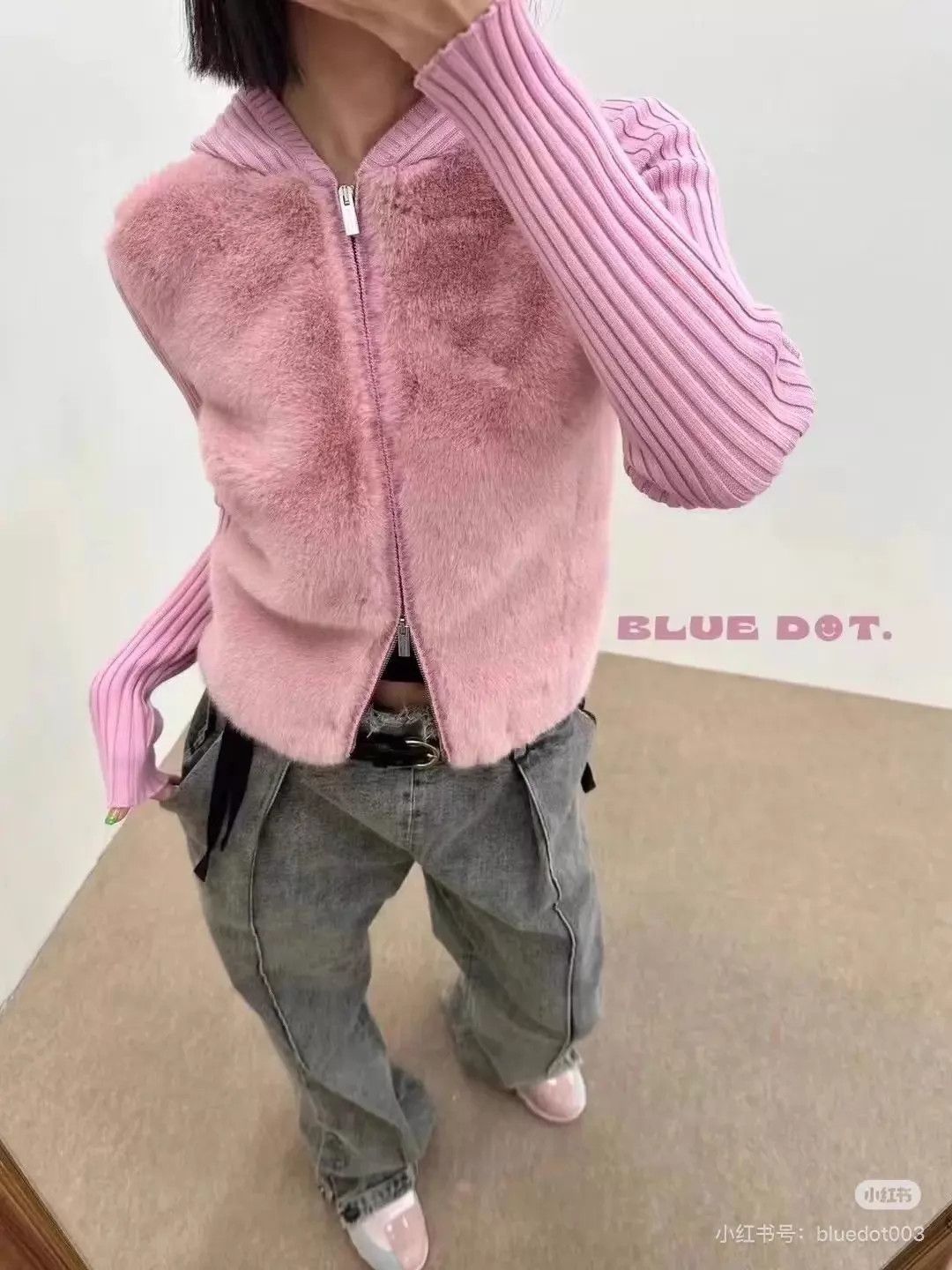 Blumarine Blumarine pink colorblocked knit jacket women's F36 Size XS / US 0-2 / IT 36-38 - 1 Thumbnail