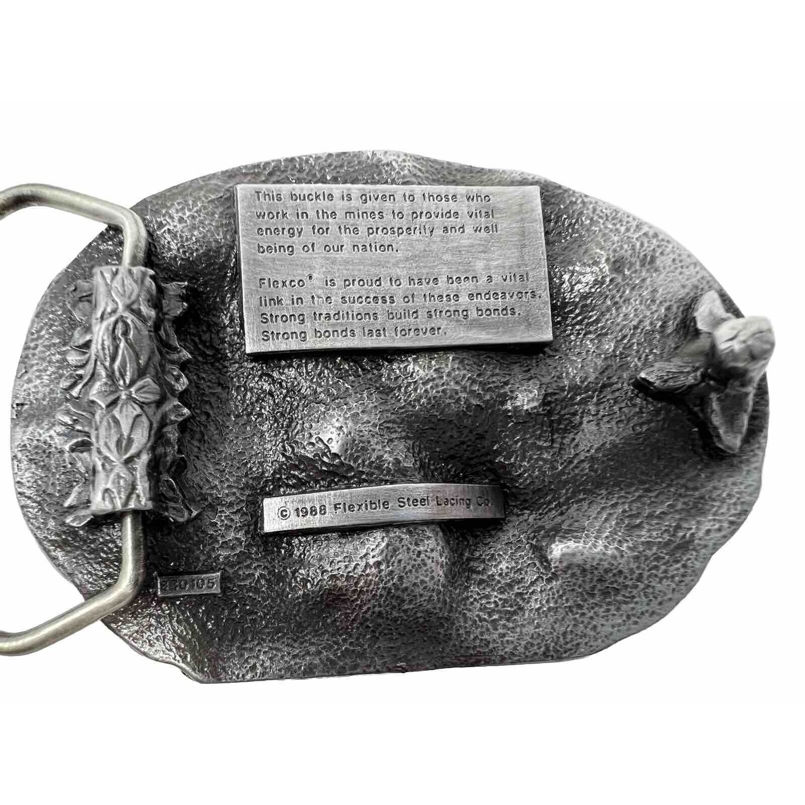 FLEXCO 1988 Flexible Steel Lacing Co. Belt Buckle Coal Miner