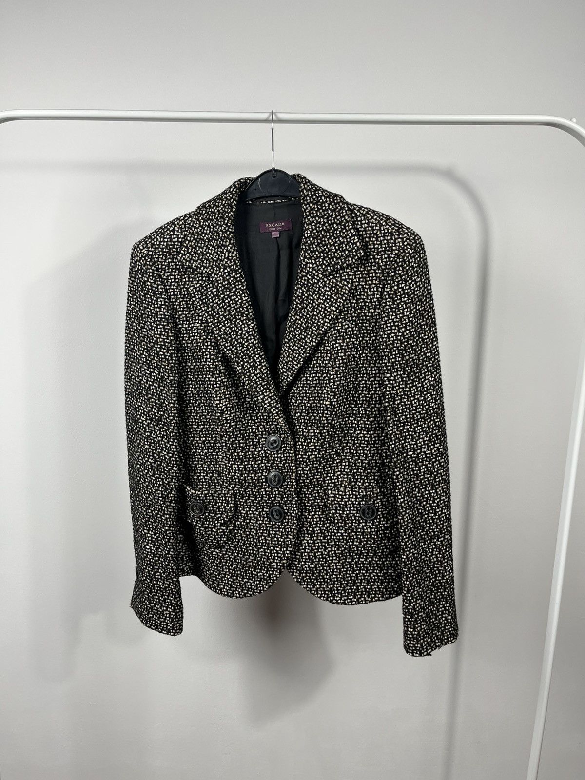 Escada Escada Edition Women’s Tweed Wool Blazer Black White Size 40 Size M / US 6-8 / IT 42-44 - 1 Thumbnail