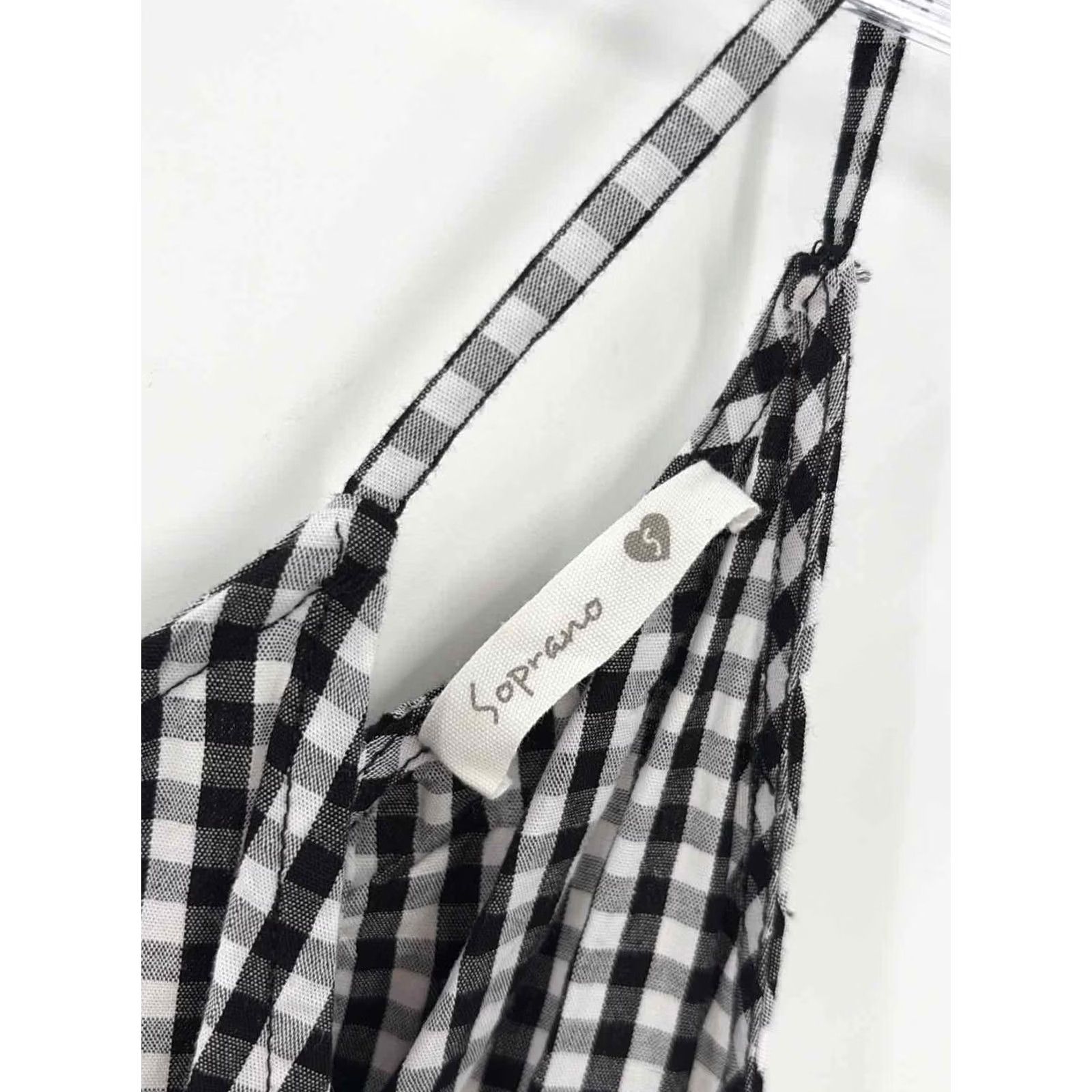 Vintage Pre-Owned Soprano Black Size Small Sleeveless Romper Gingham Shirt? Size 28" / US 6 / IT 42 - 3 Thumbnail