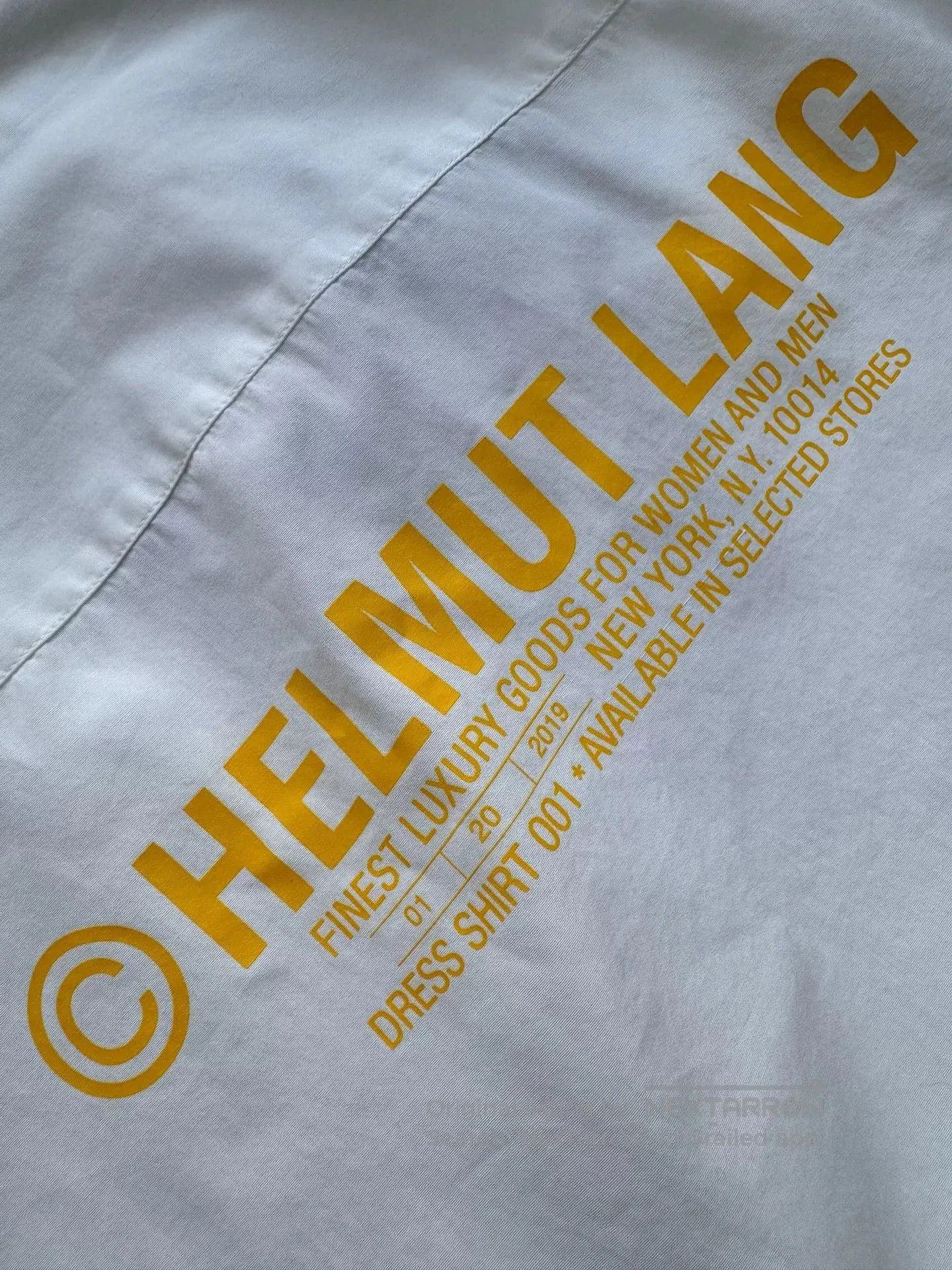 Helmut Lang Yellow Logo Shirt.