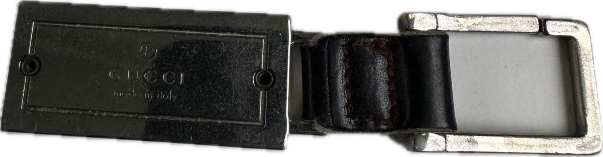 Brown Leather Gucci Keychain