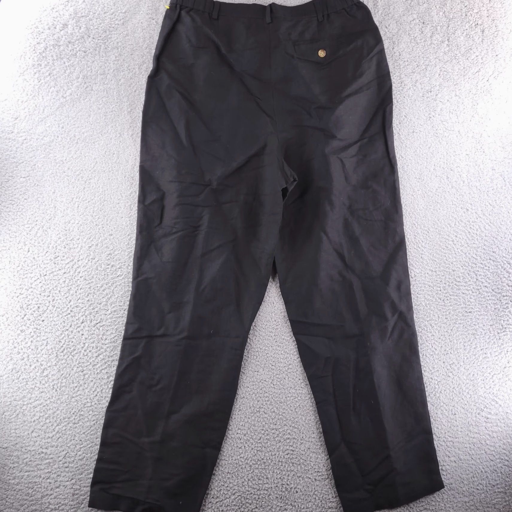Orvis VINTAGE Orvis Pants Womens 12 Black Linen Blend High Waisted 30" Inseam Straight Relaxed Size 34" / US 12 / IT 48 - 5 Thumbnail