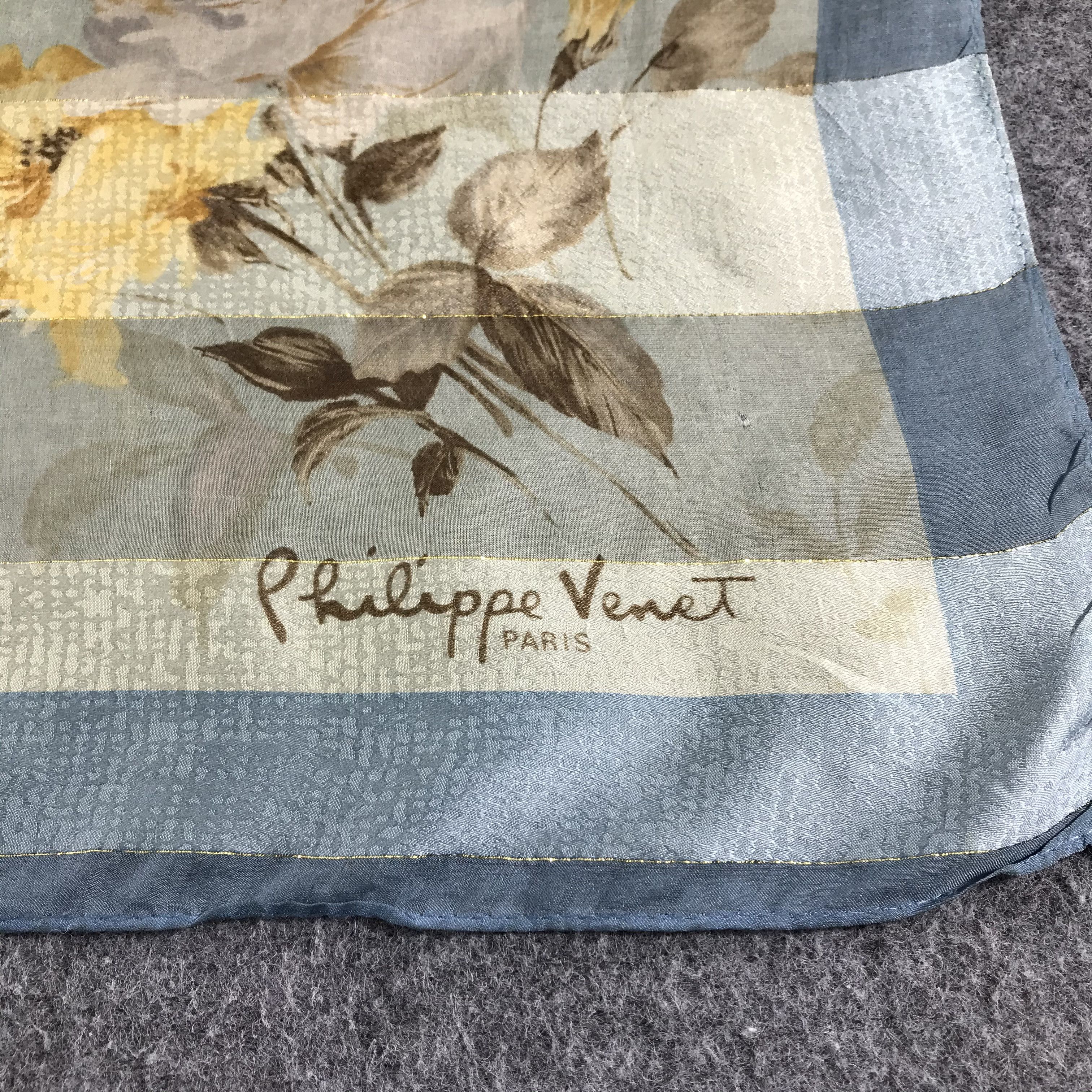 Japanese Brand Vintage Philippe V Floral Silk Scarf M18 Size ONE SIZE - 3 Thumbnail