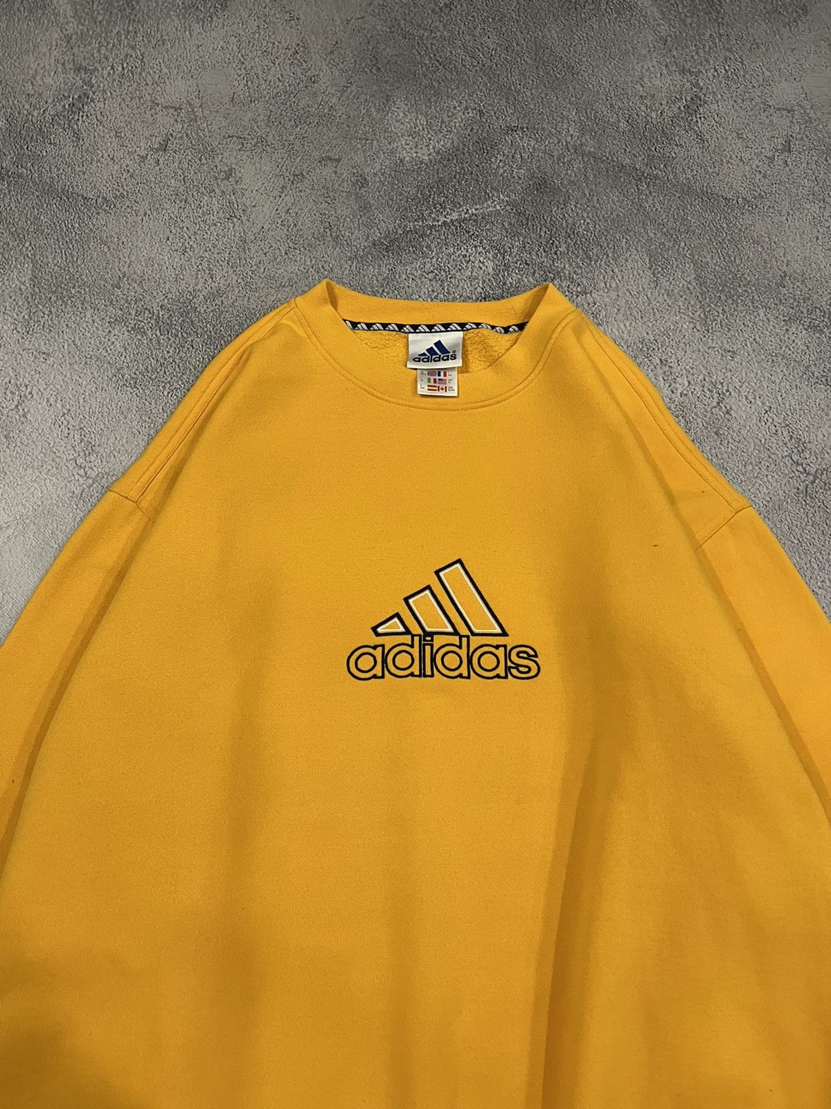 Adidas × Vintage Vintage Y2k Adidas 💛 Spell Out Big Logo Rare Sweatshirt 90’s Size US XL / EU 56 / 4 - 5 Thumbnail