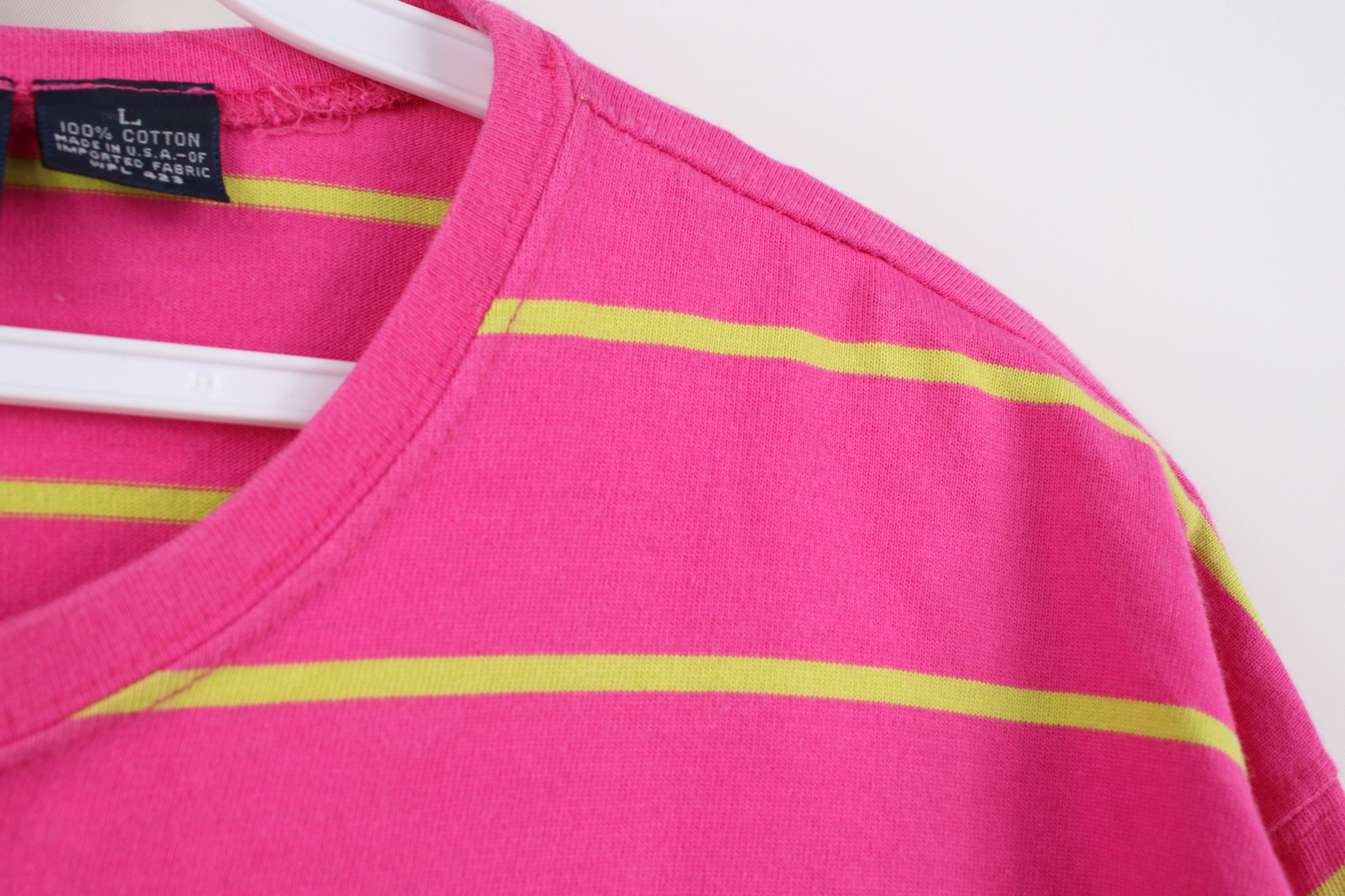 Dockers Vintage 90s Dockers Levi's Striped Pocket T-Shirt Pink USA Size L / US 10 / IT 46 - 6 Thumbnail