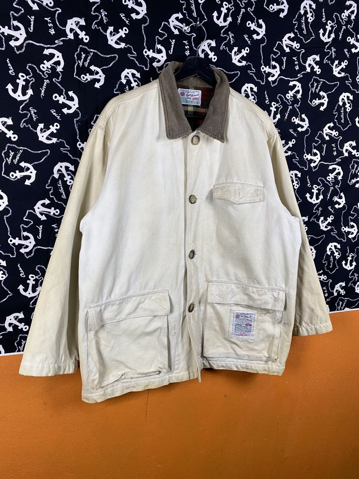 Japanese Brand BROWNIE Japanese Workwear Canvas Jacket Corduroy Collar Size US L / EU 52-54 / 3 - 5 Thumbnail