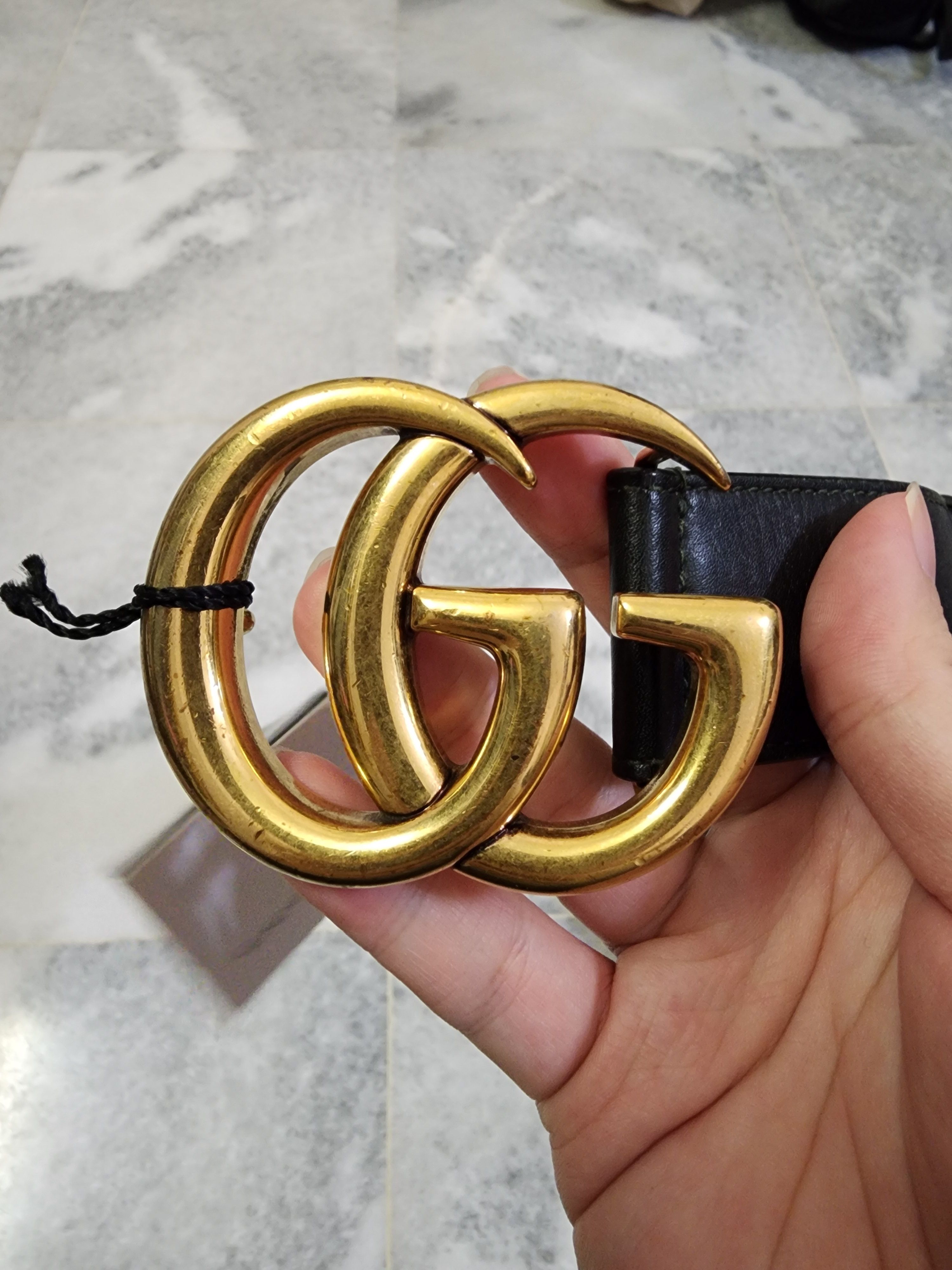 Gucci Leather GG Buckle Belt Size 34 - 2 Thumbnail