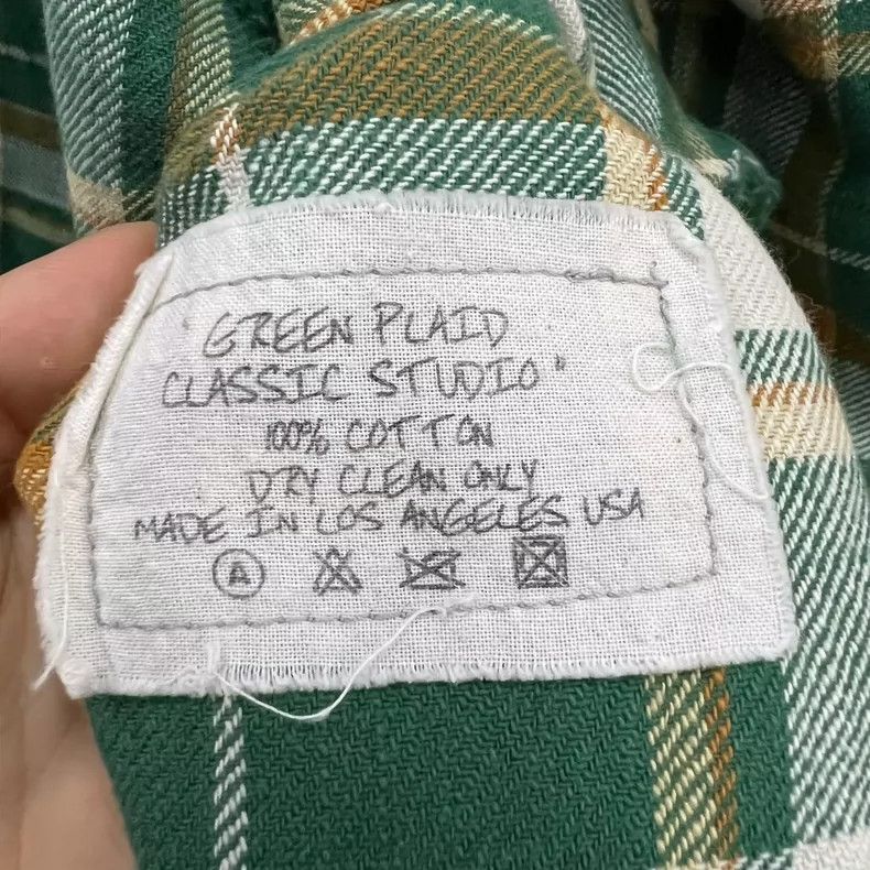 Greg Lauren greg laurenGreen plaid long sleeved shirt 2506-Nextarrow Size US M / EU 48-50 / 2 - 3 Thumbnail