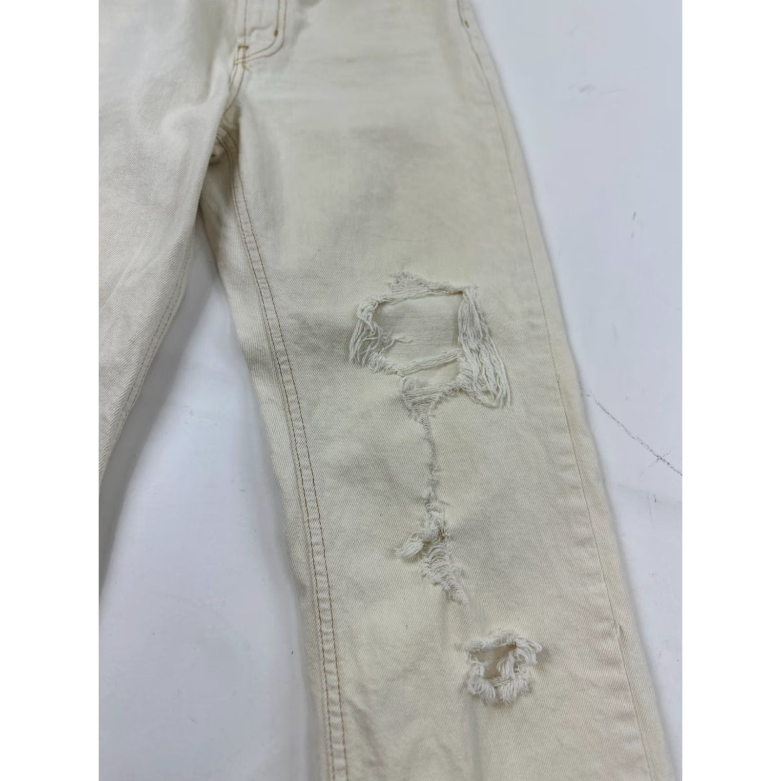 Bdg BDG Womens Jeans 27 Ivory Distressed High-Rise Straight Fit 5-Pocket Denim Casual Season Size 27" / US 4 / IT 40 - 5 Thumbnail