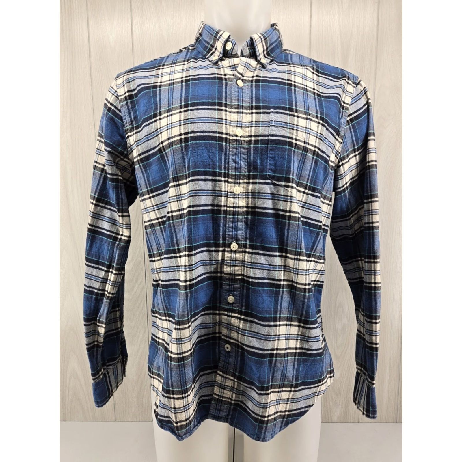 American Eagle Outfitters VINTAGE American Eagle Shirt Mens Large Blue Plaid Long Sleeve Button-Up Seriously Soft Size US L / EU 52-54 / 3 - 2 Thumbnail
