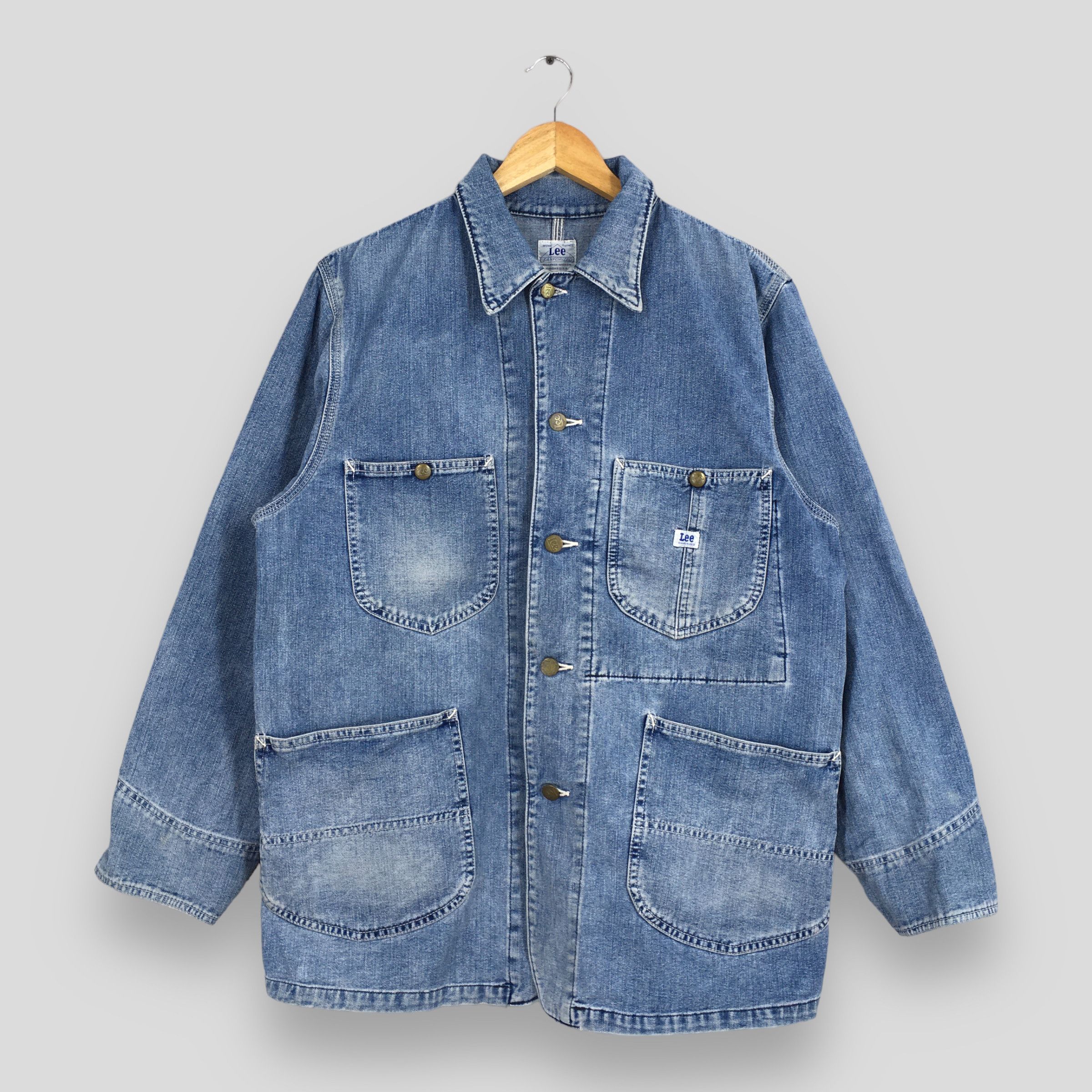 image of Jean x Lee Vintage 1980's Lee Sanforized Denim Worker Jacket M in Blue, Men's (Size Medium)