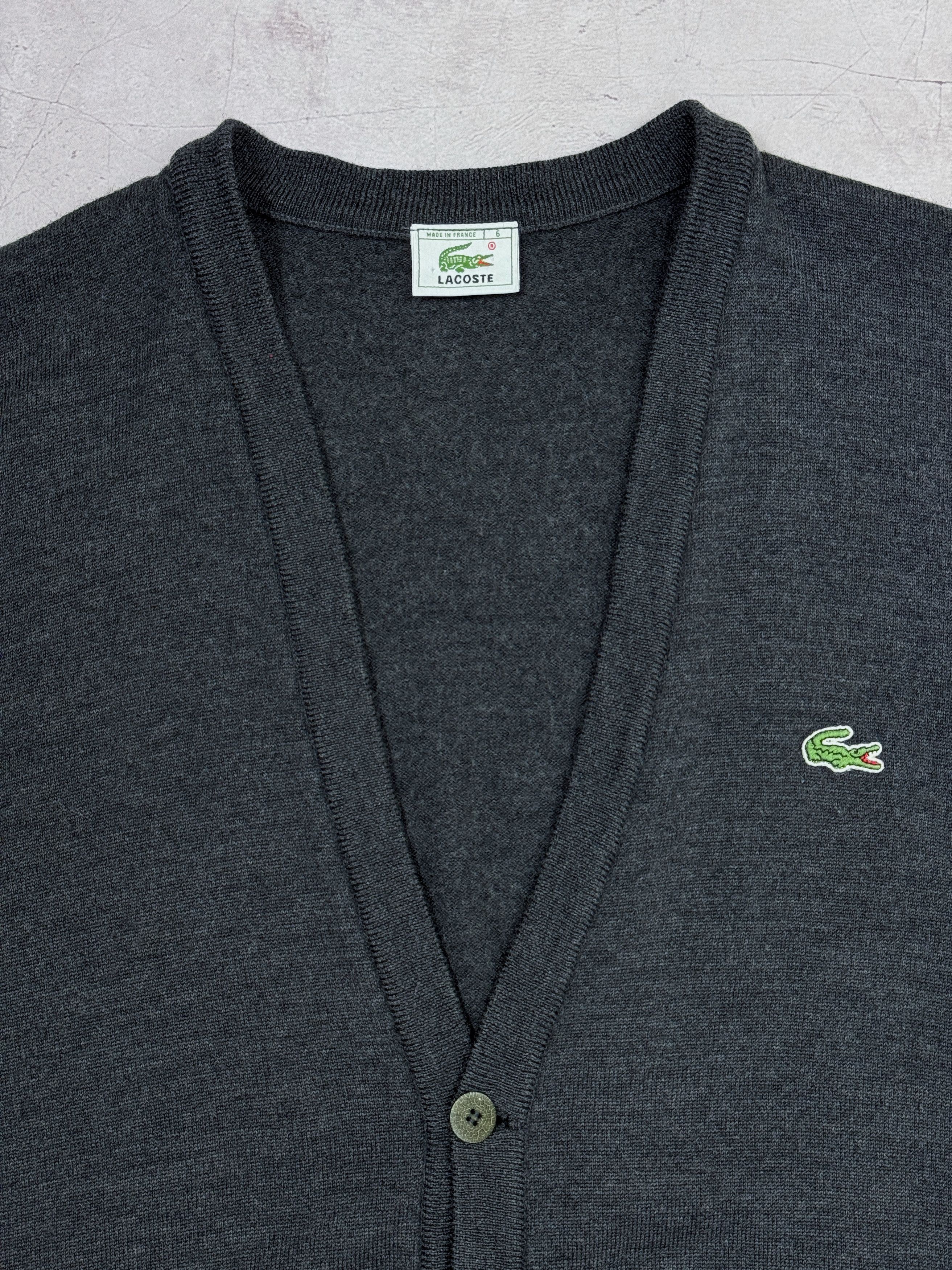 Lacoste × Vintage 80s Chemise Lacoste Knit Cardigan Wool FRANCE Size US L / EU 52-54 / 3 - 5 Thumbnail