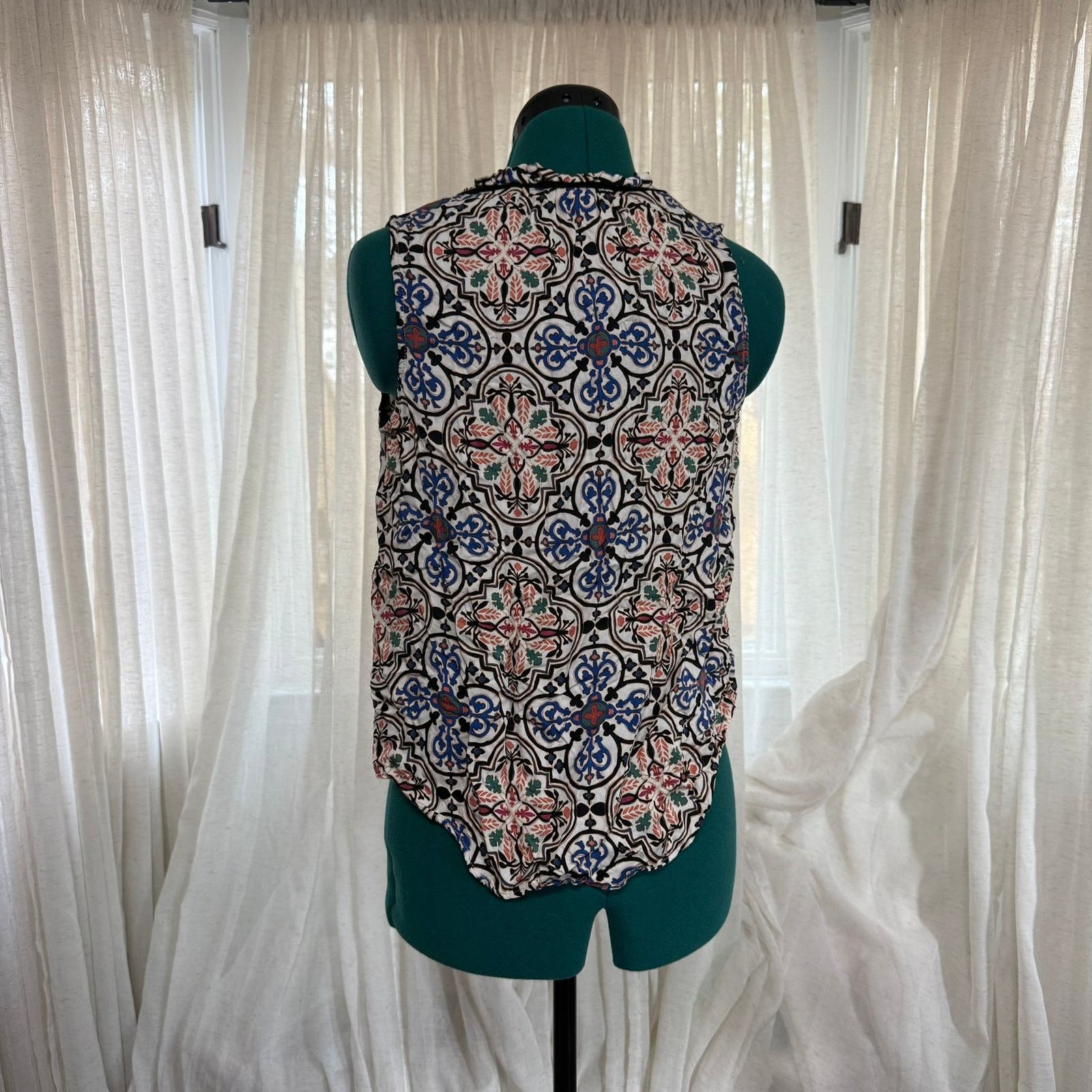 Other Knox Rose Tile Print Sleeveless Blouse | Sz M Size M / US 6-8 / IT 42-44 - 5 Thumbnail