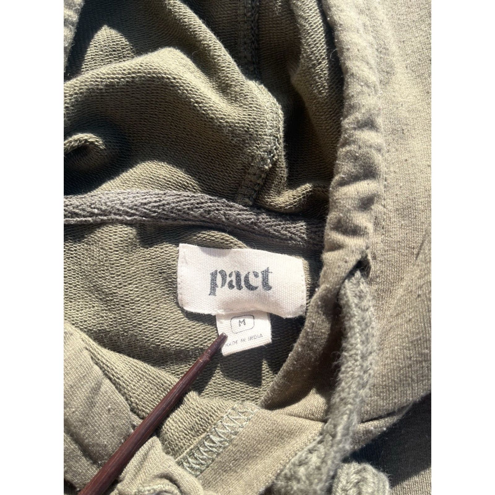 Vintage Pact Women's Sweatshirt Green Solid M Organic Cotton Yoga Hippie 3/4 Sleeve Size M / US 6-8 / IT 42-44 - 3 Thumbnail